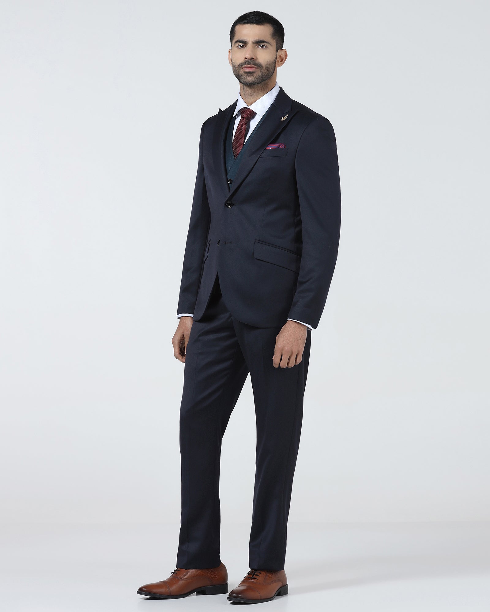 Navy Luxe Textured Suits - Pixel