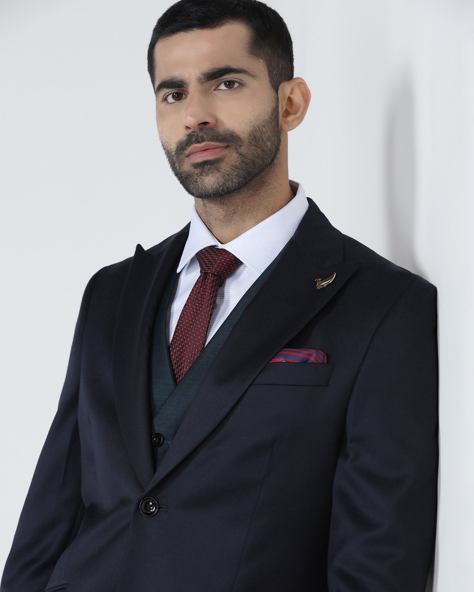 Navy Luxe Textured Suits - Pixel