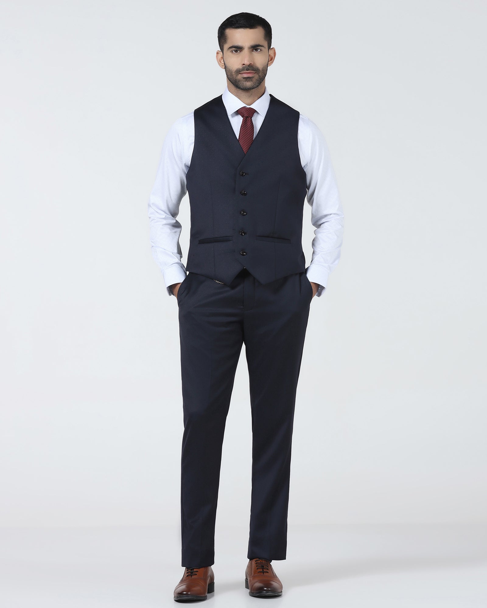 Navy Luxe Textured Suits - Pixel