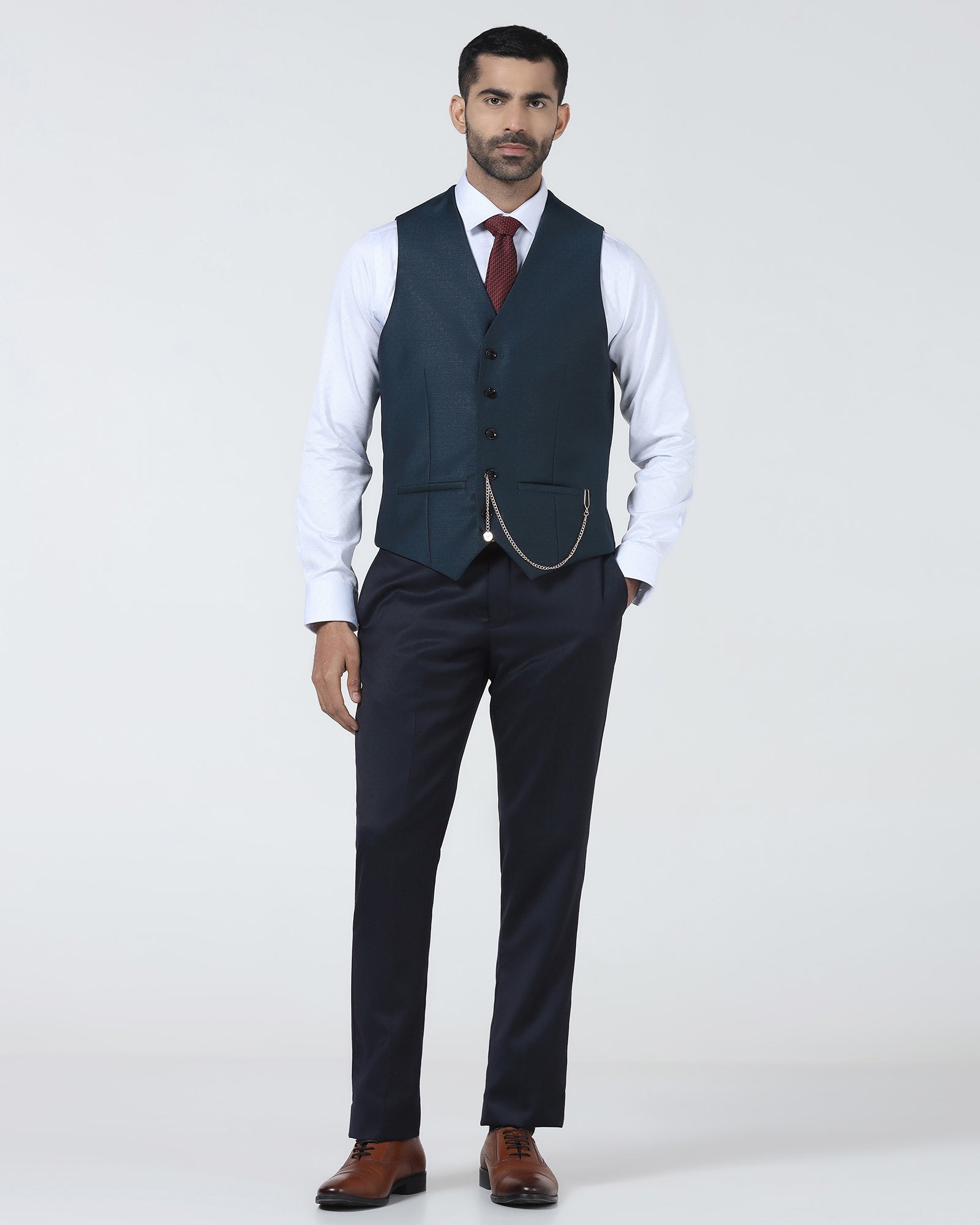 Navy Luxe Textured Suits - Pixel