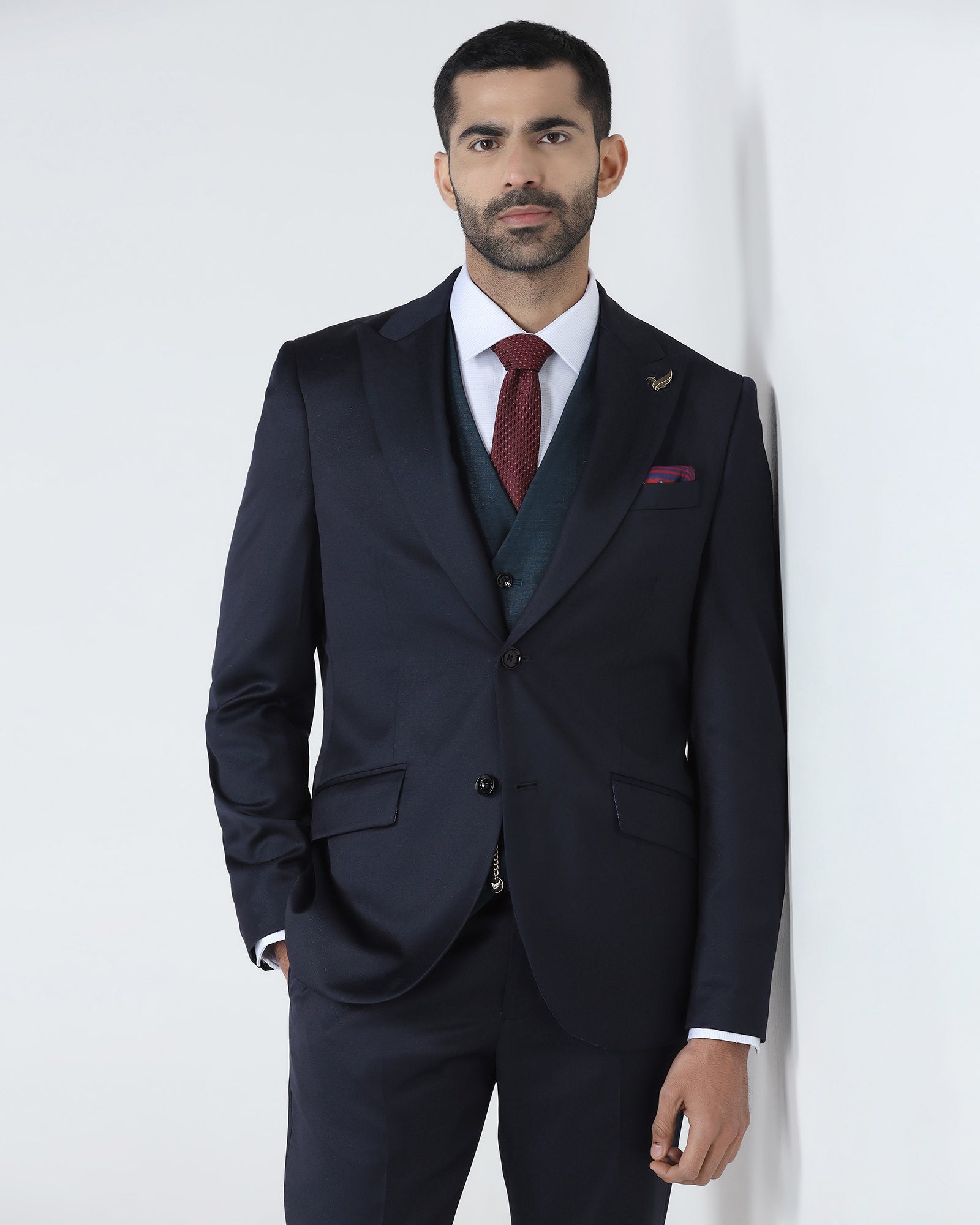 Navy Luxe Textured Suits - Pixel