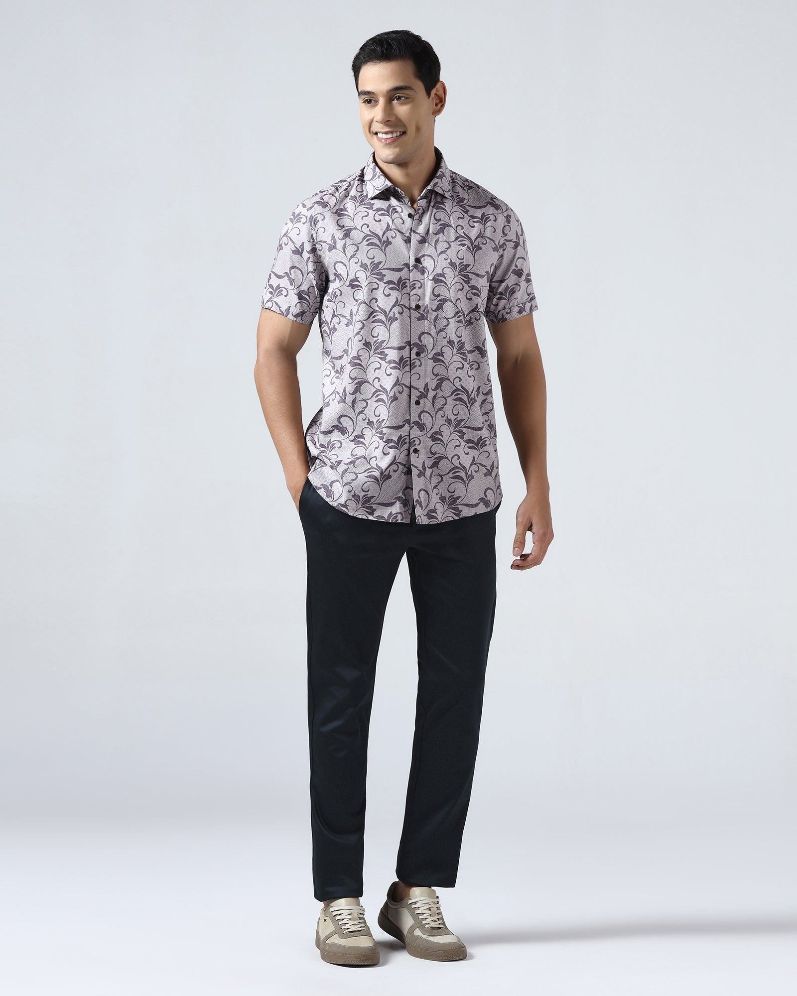 Navy Non Iron Solid Khakis - Cypres