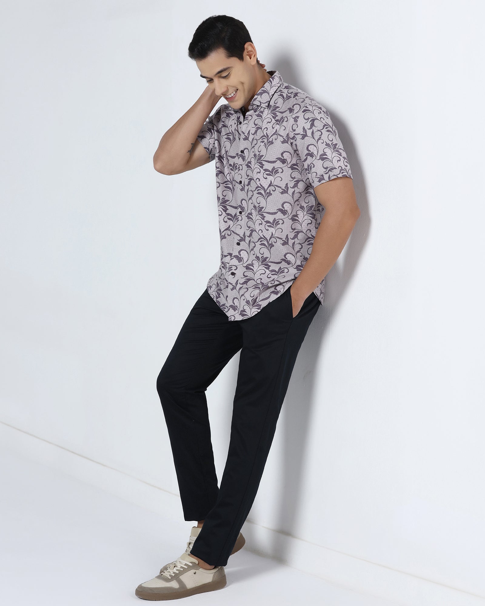 Navy Non Iron Solid Khakis - Cypres