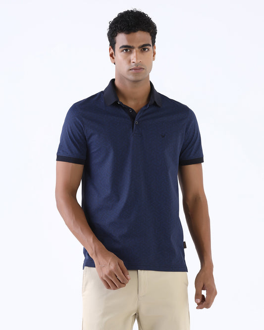 Navy Printed Polo - Sign