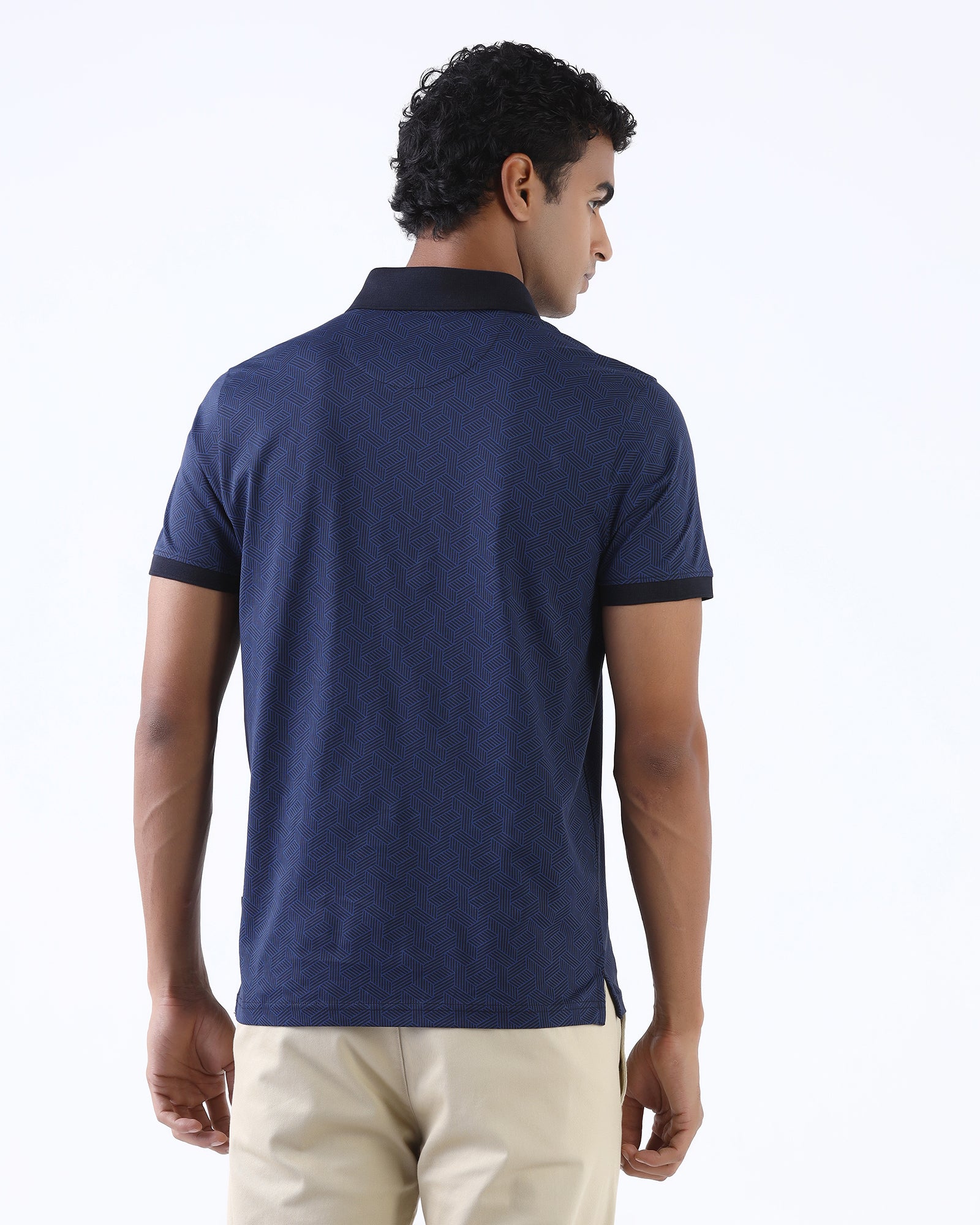 Navy Printed Polo - Sign