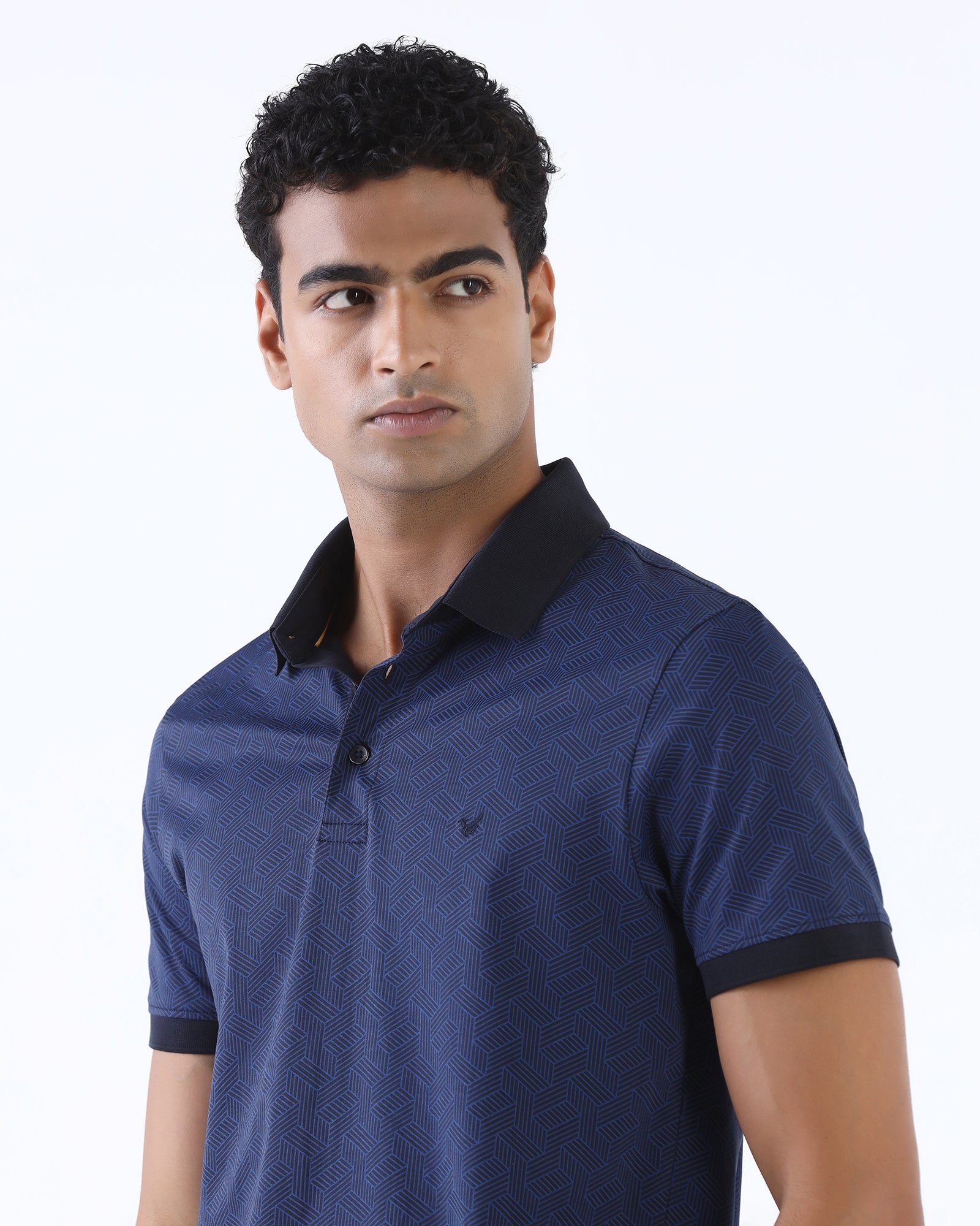 Navy Printed Polo - Sign