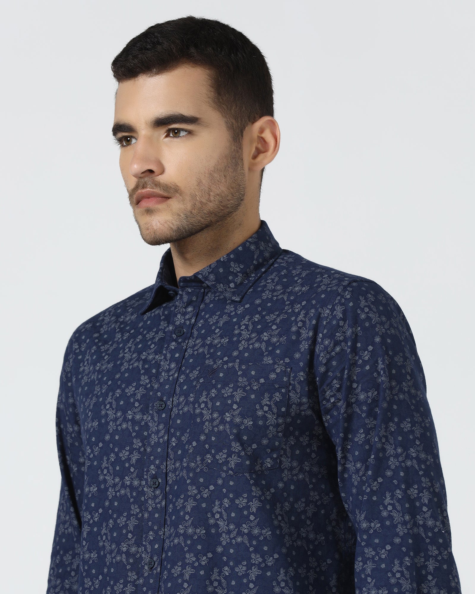 Navy Printed Shirt - Casol