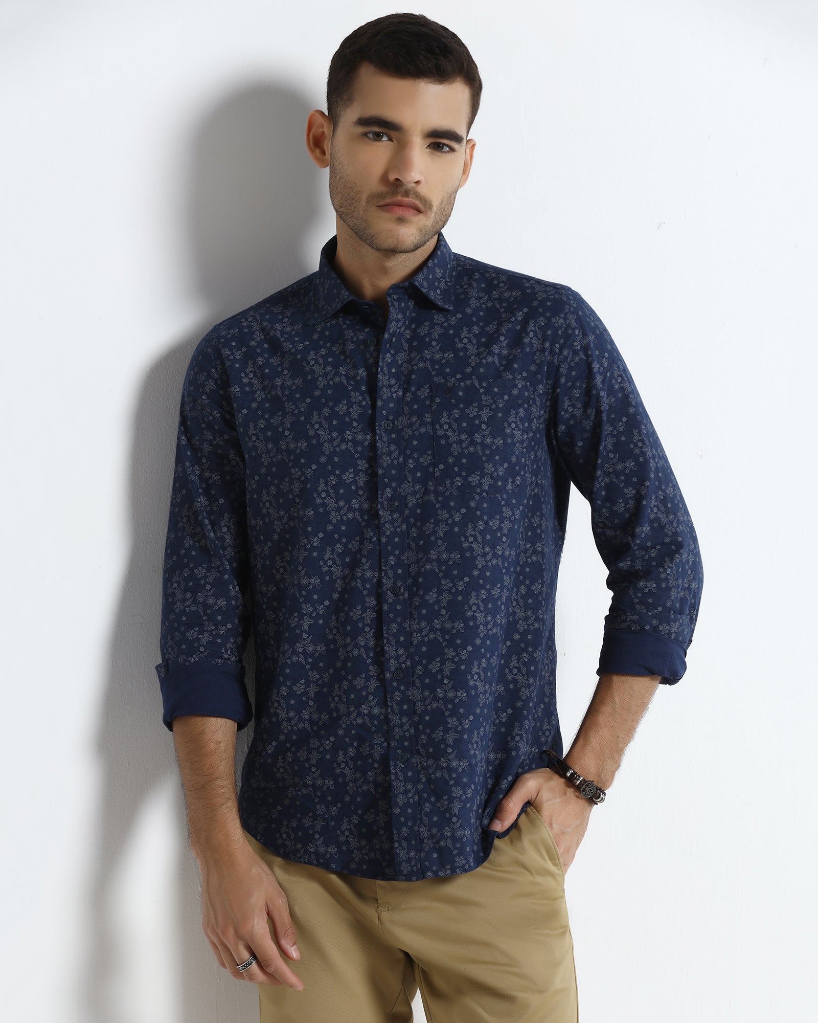 Navy Printed Shirt - Casol