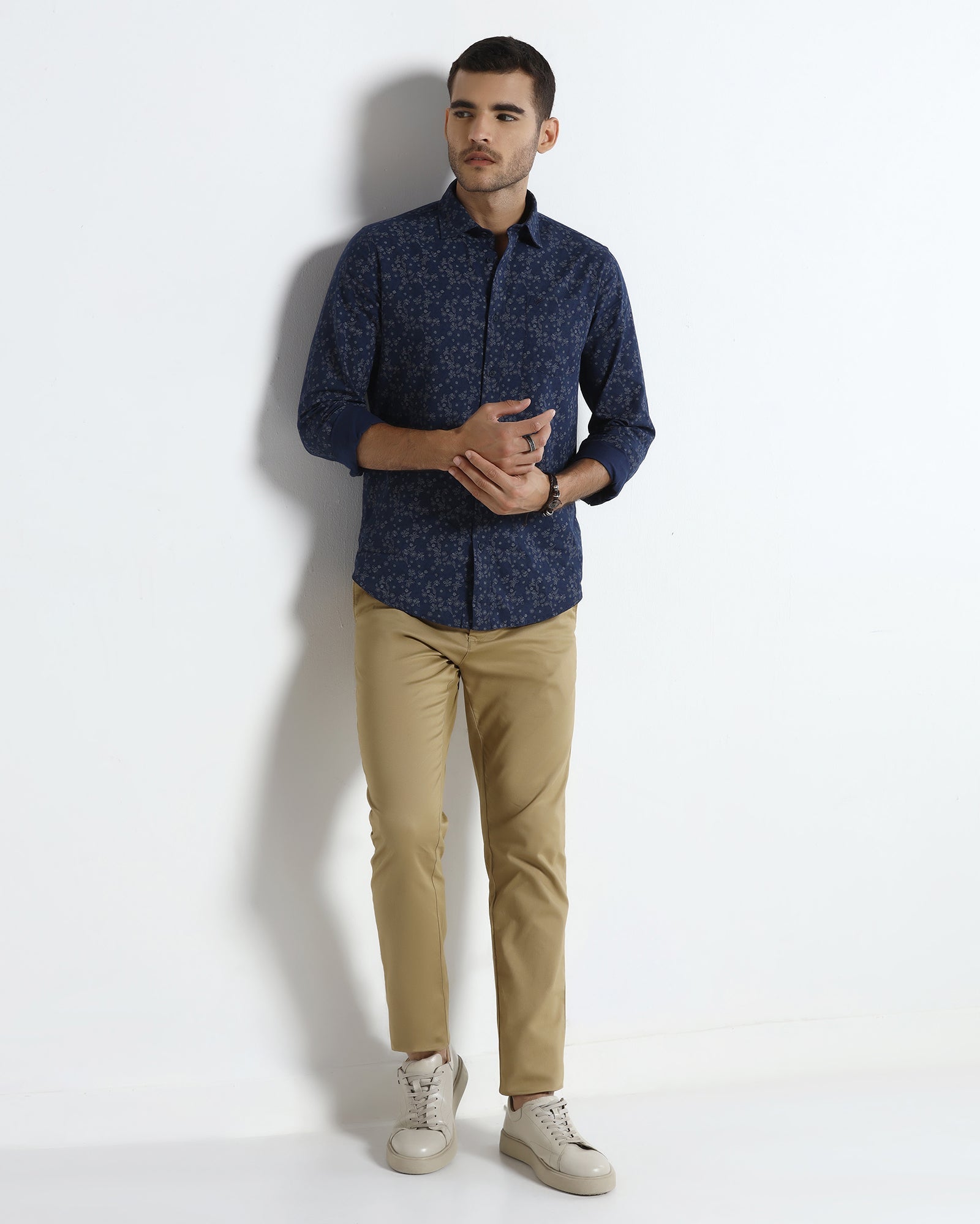 Navy Printed Shirt - Casol