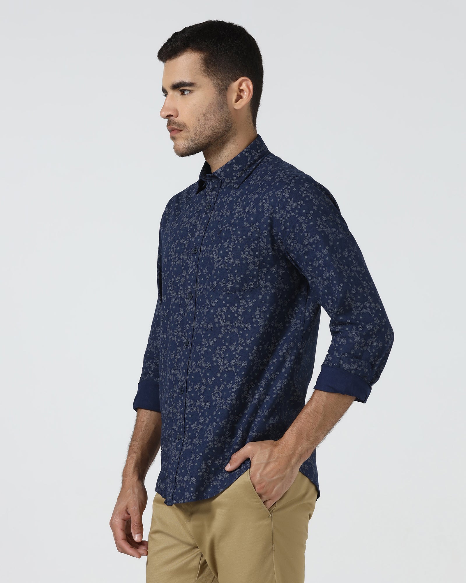 Navy Printed Shirt - Casol