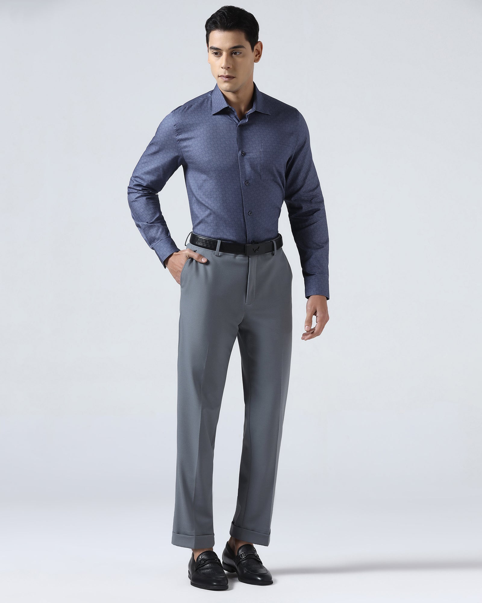 Navy Printed Shirt - Dunzo
