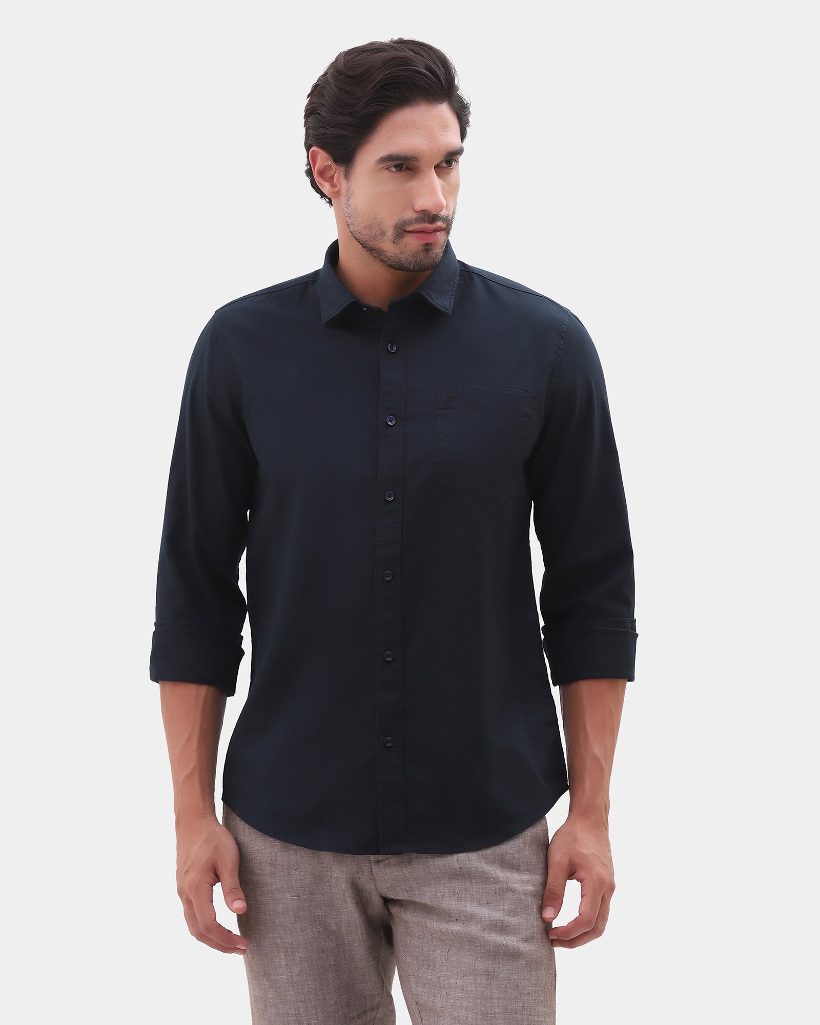 Navy Printed Shirt - Gebbew