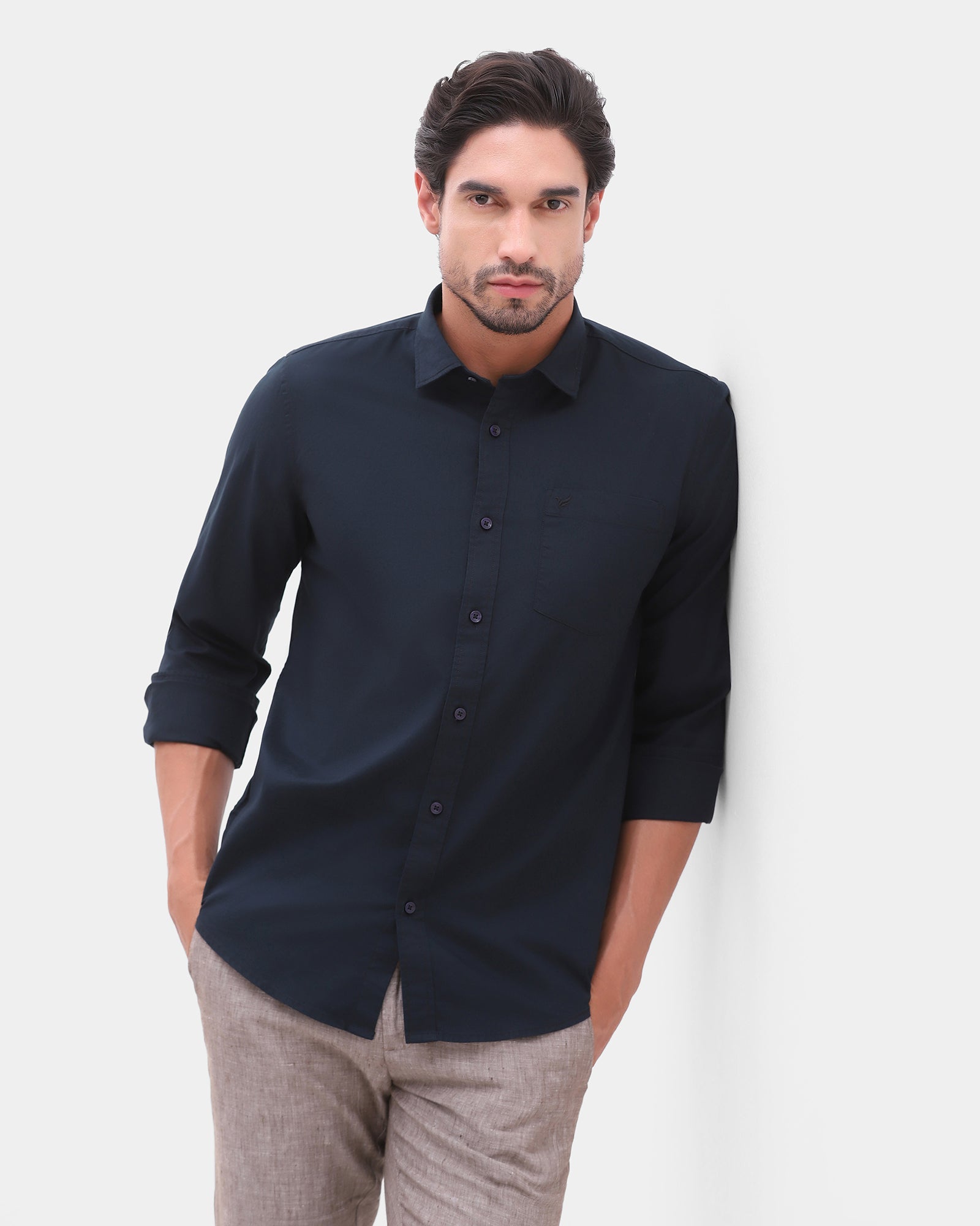 Navy Printed Shirt - Gebbew