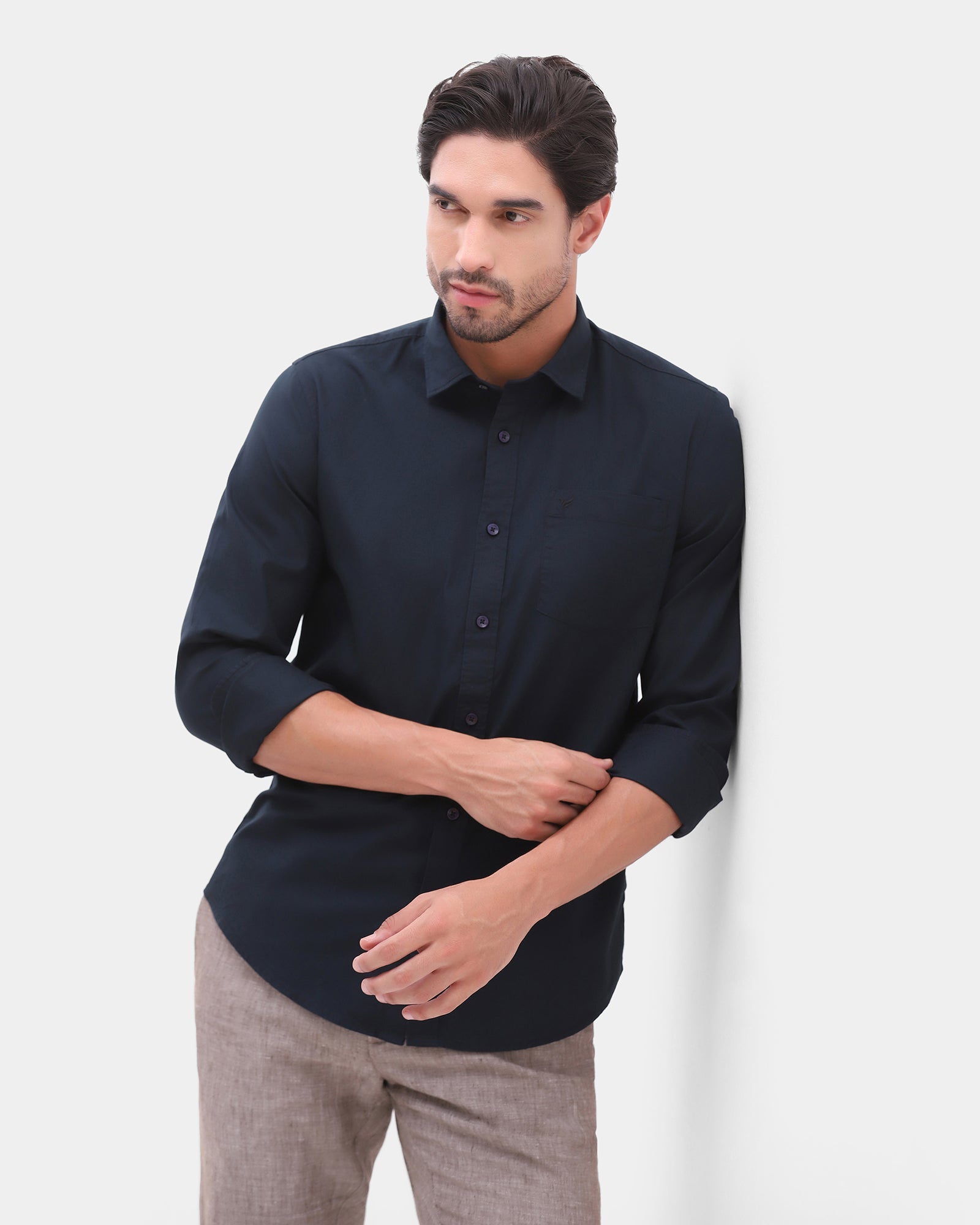 Navy Printed Shirt - Gebbew