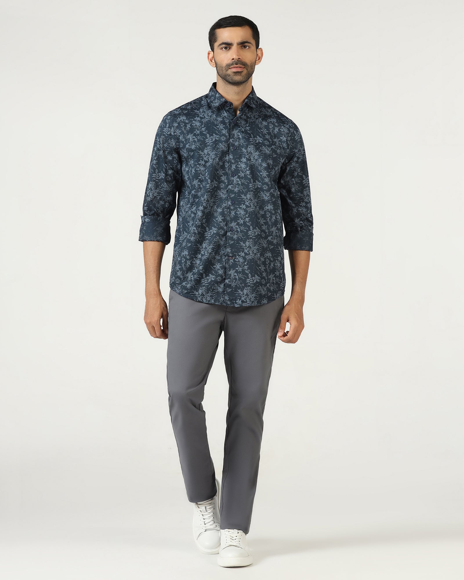 Navy Printed Shirt - Holten