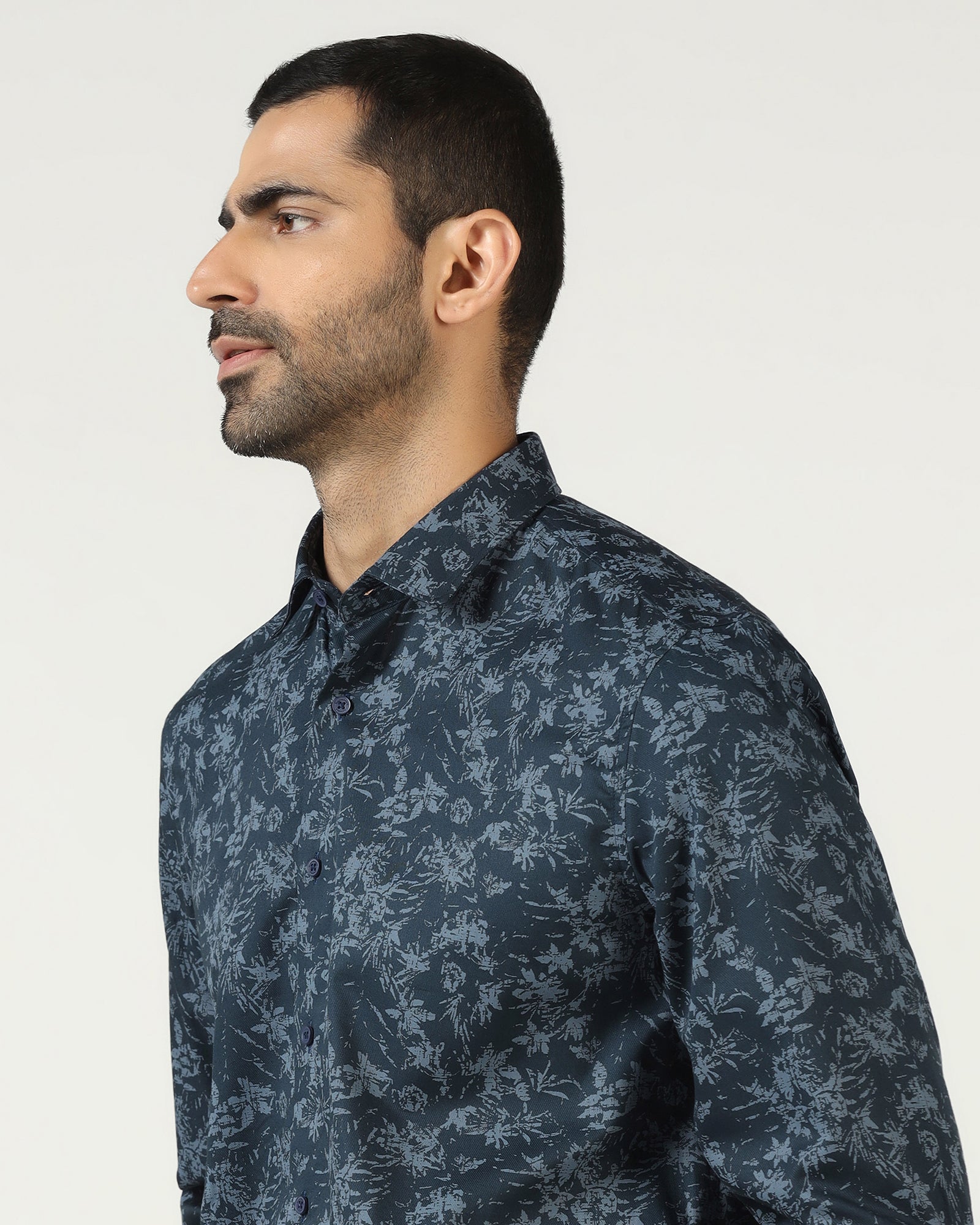 Navy Printed Shirt - Holten