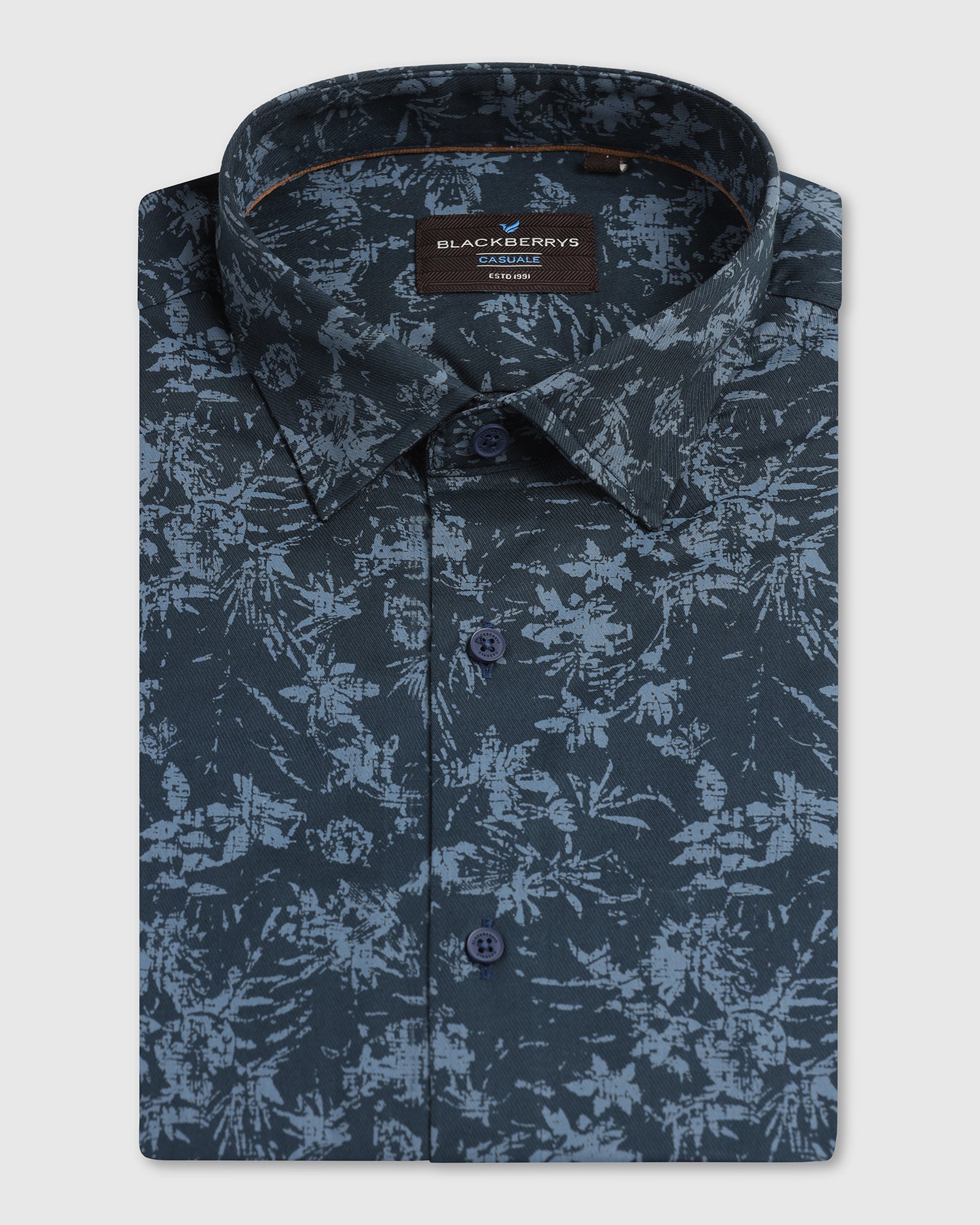 Navy Printed Shirt - Holten