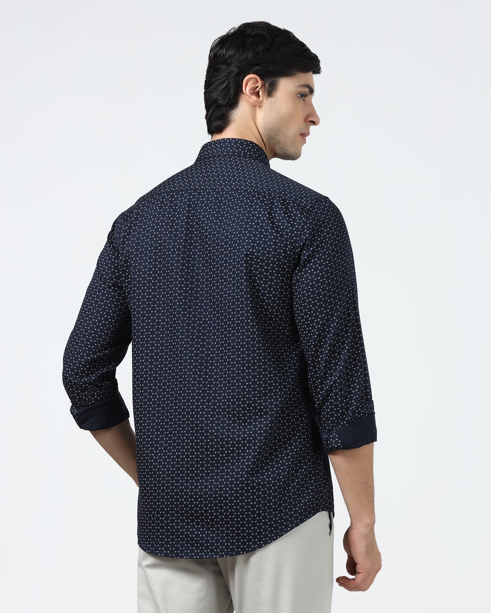 Navy Printed Shirt - Zovik
