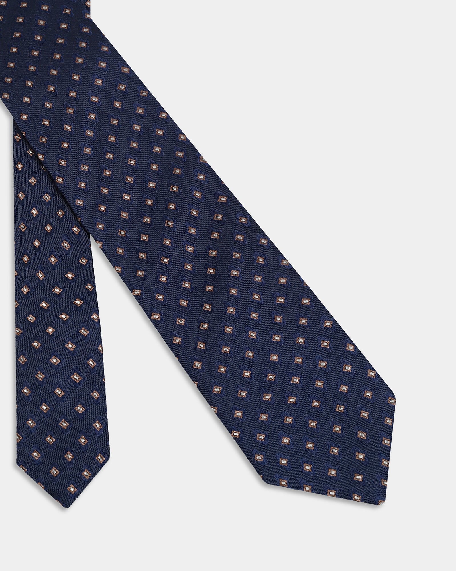 Navy Silk Jacquard Tie - Axis