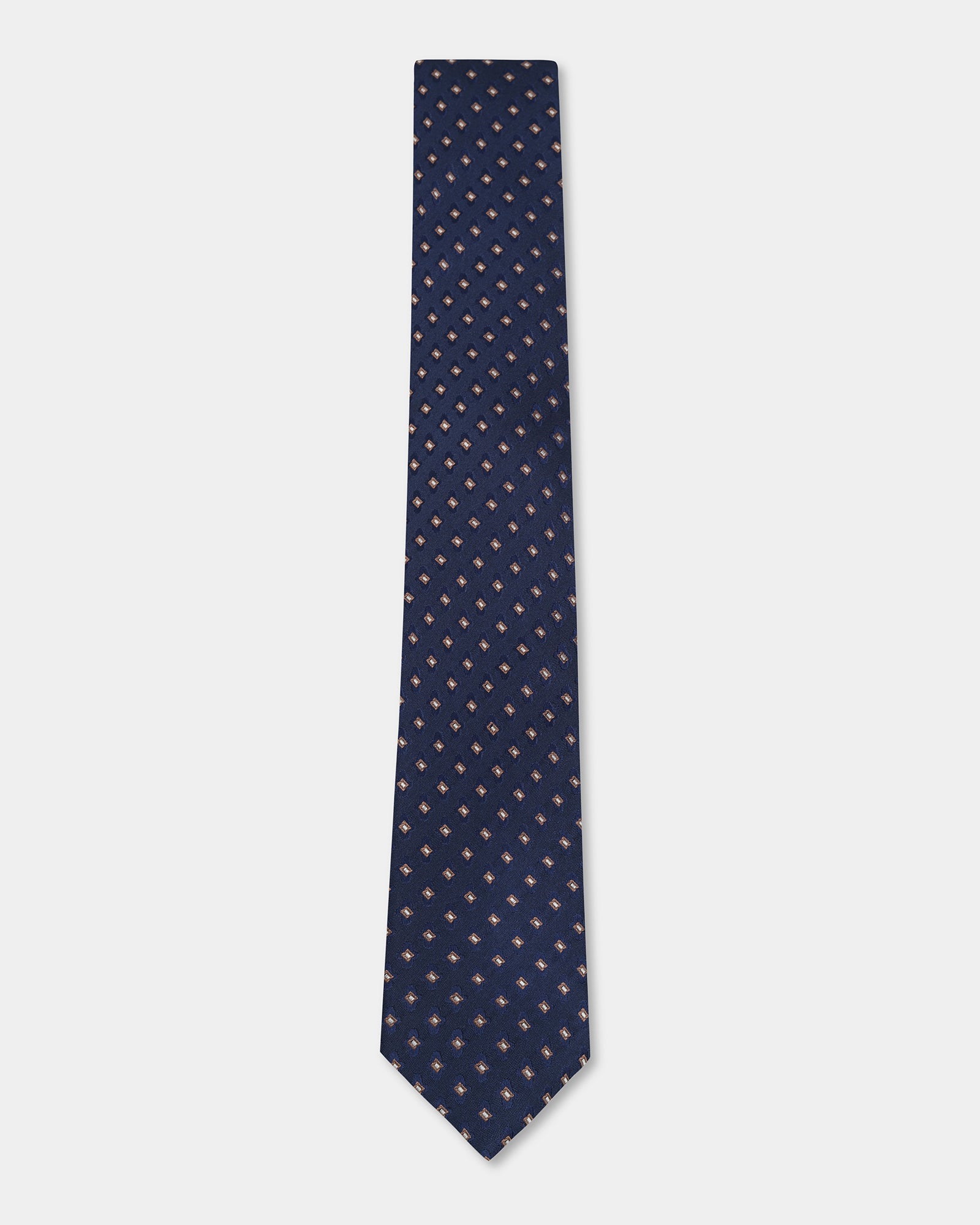 Navy Silk Jacquard Tie - Axis