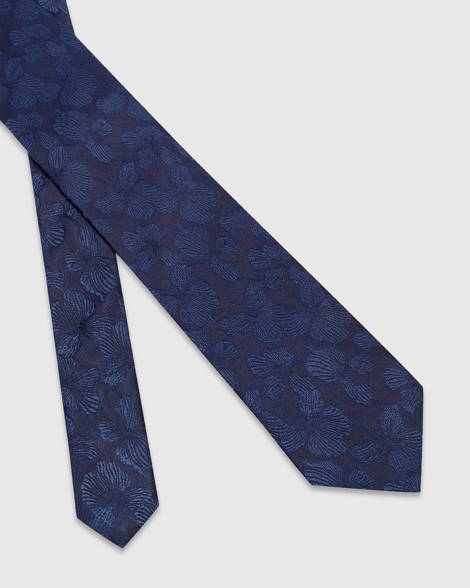 Navy Silk Jacquard Tie - Willis