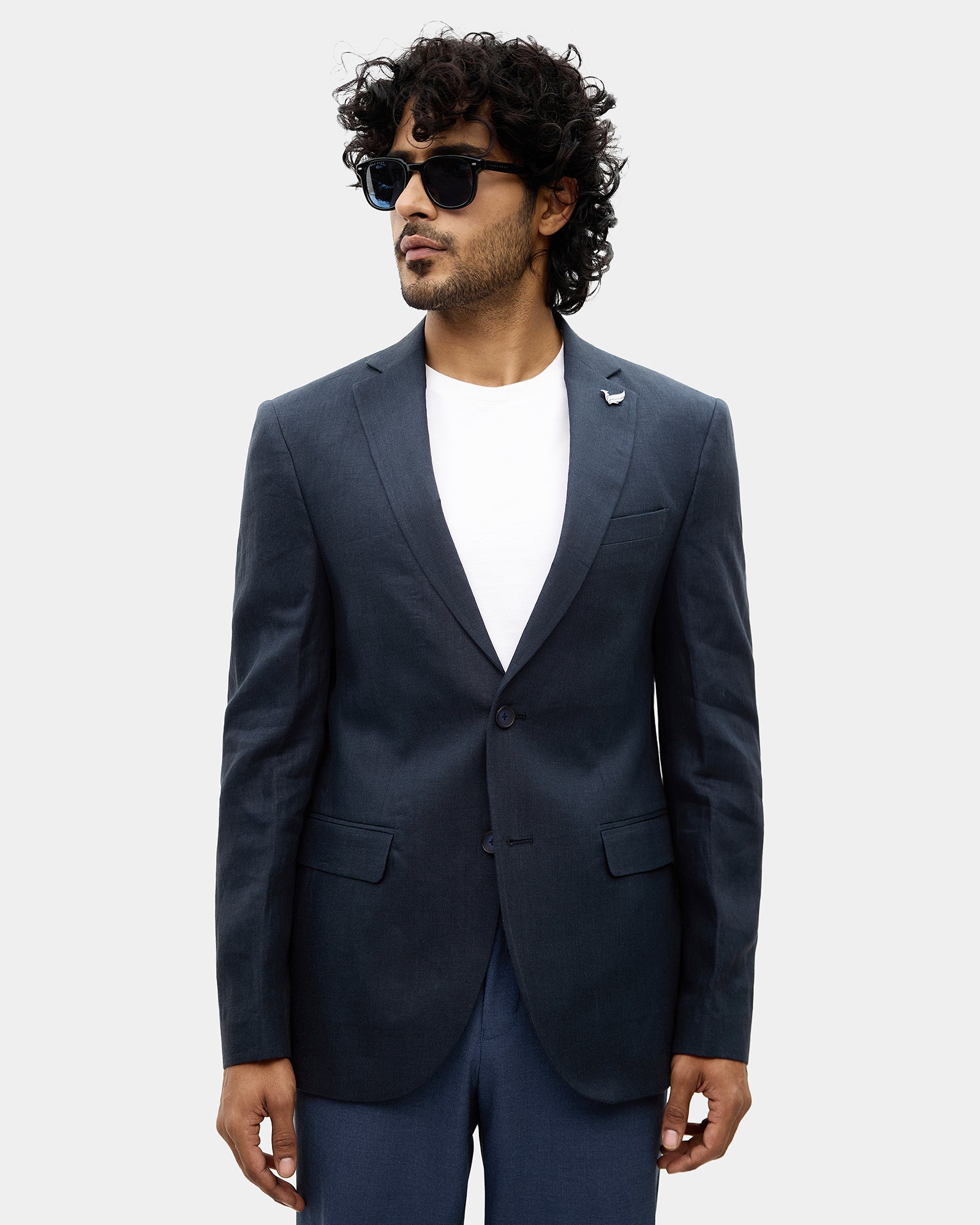 Navy Solid Blazer - Tanaka
