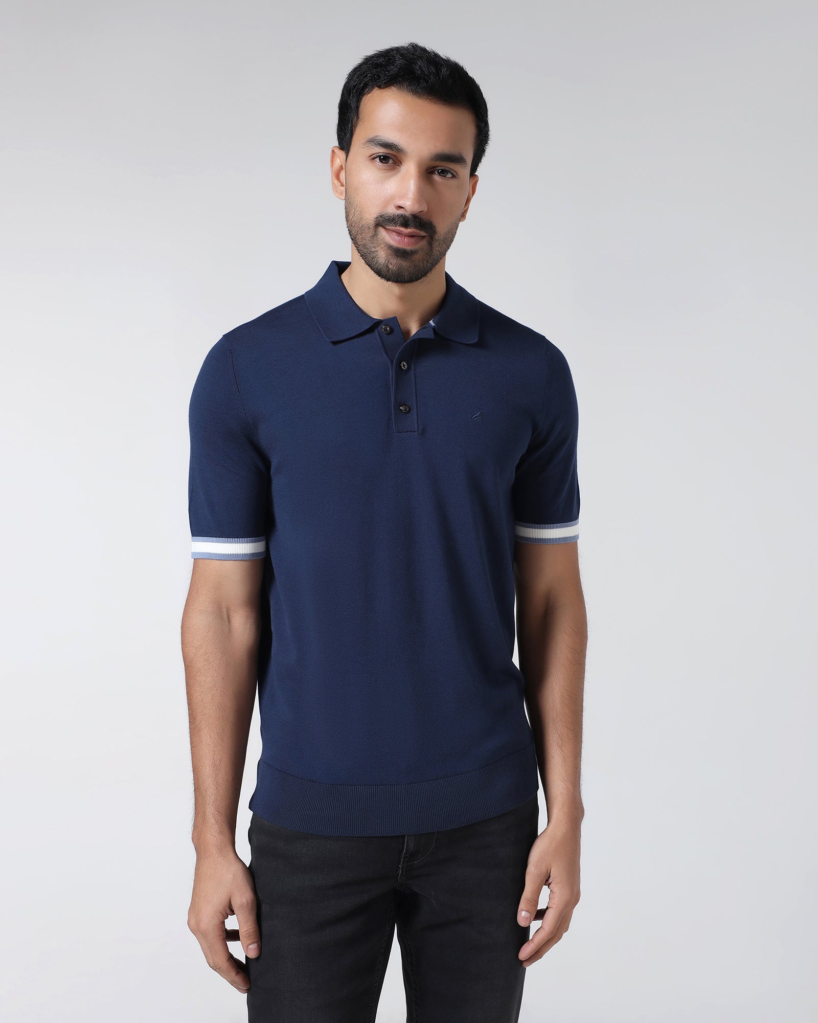 Navy Solid Polo - Akio