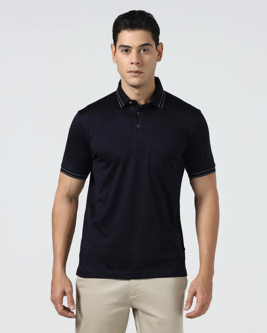 Navy Solid Polo - Ram