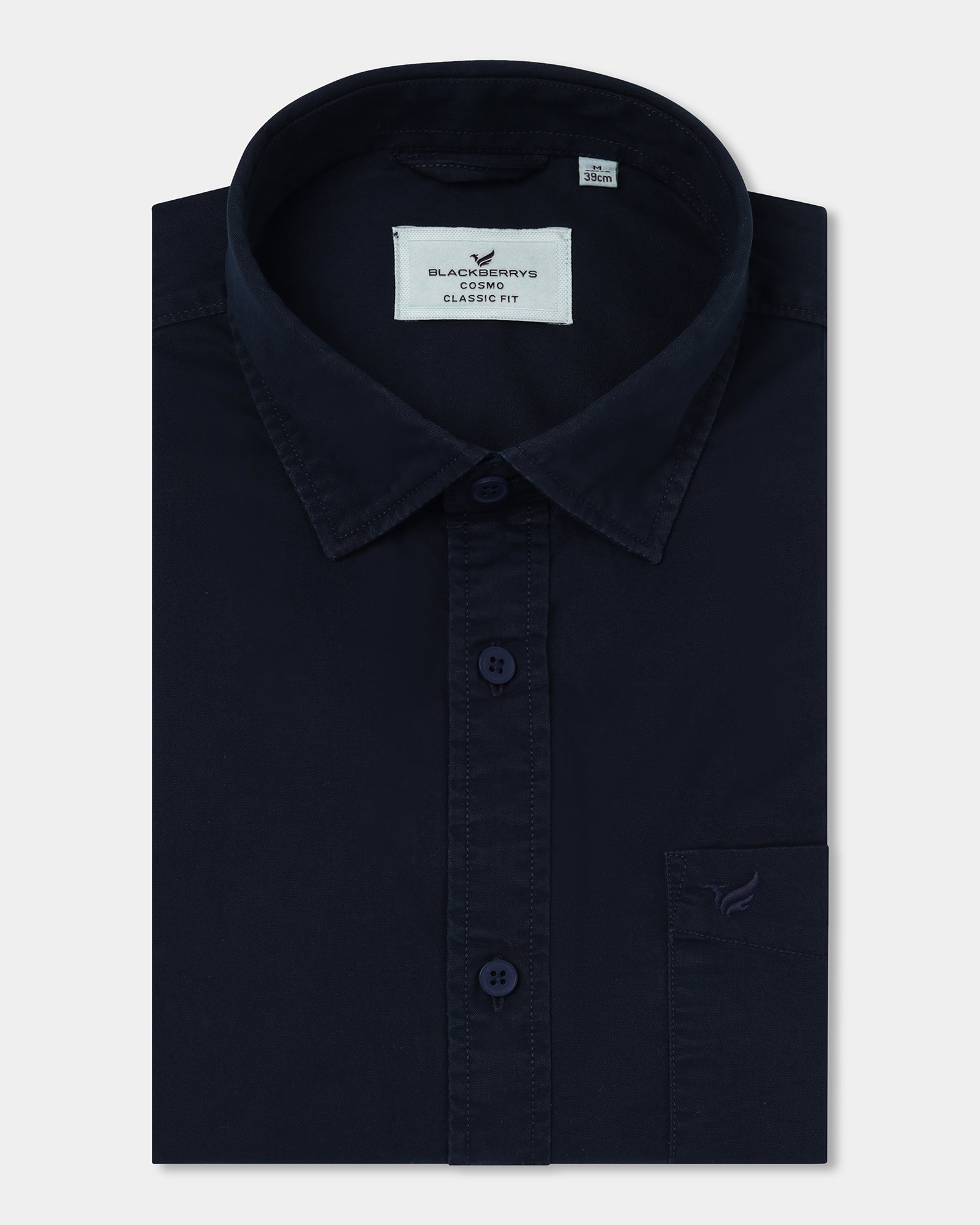 Navy Solid Shirt - Zento