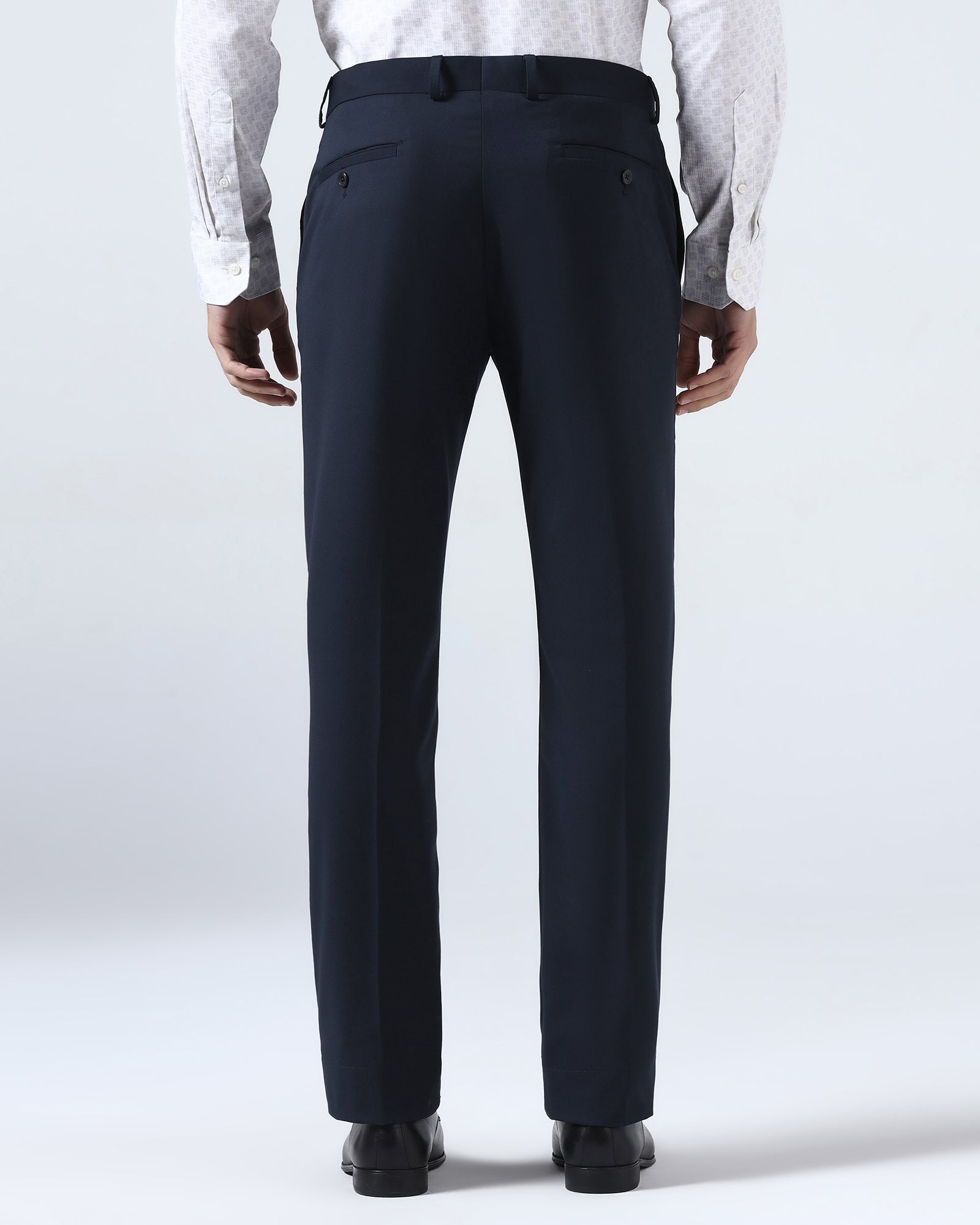 Navy Solid Trouser - Liano