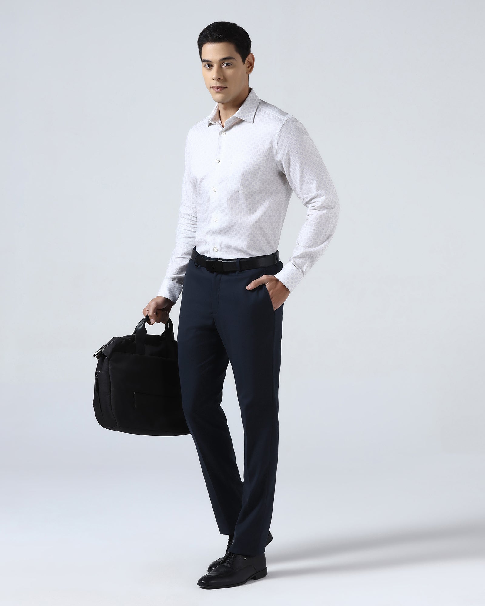 Navy Solid Trouser - Liano
