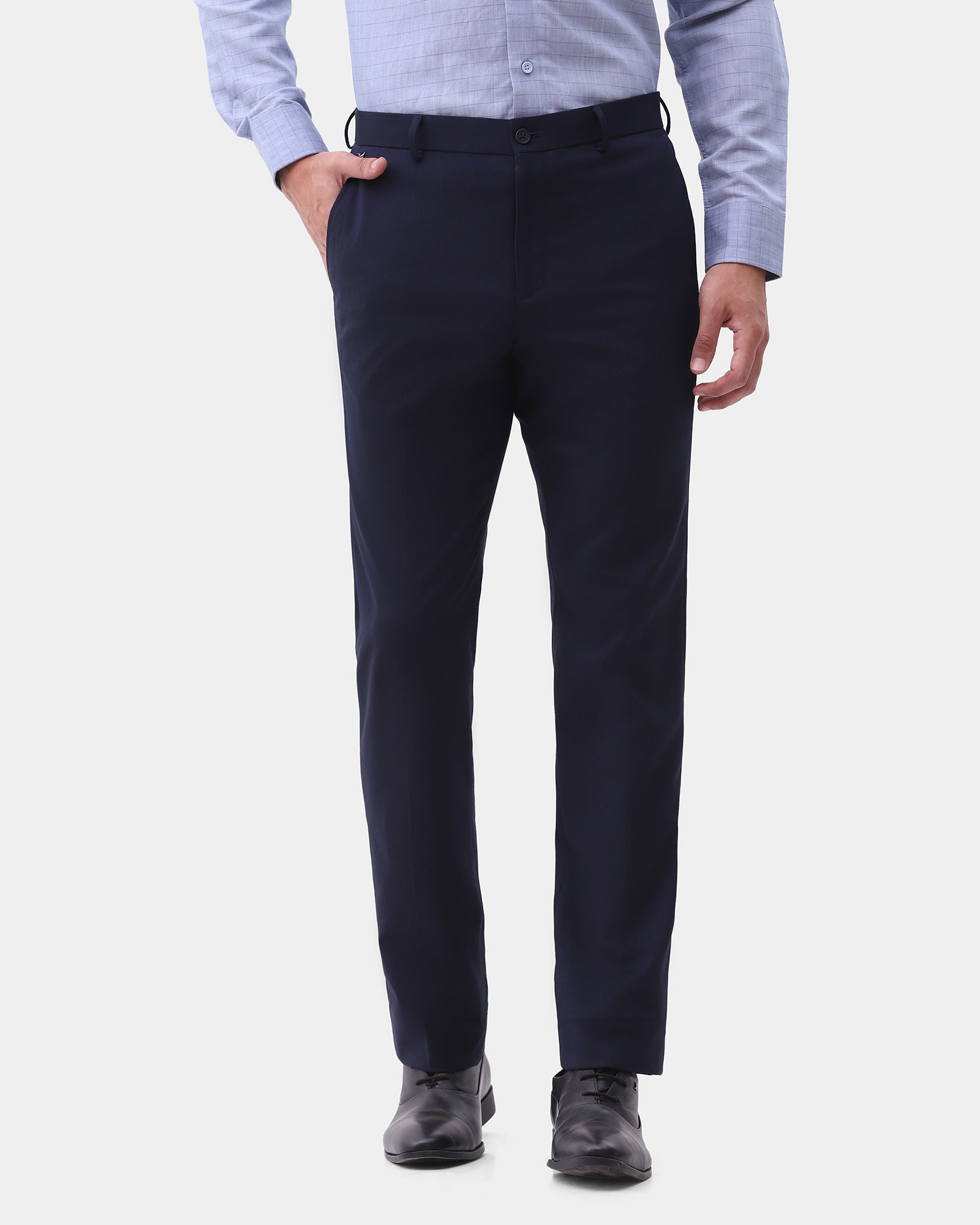 Navy Solid Trouser - Panag