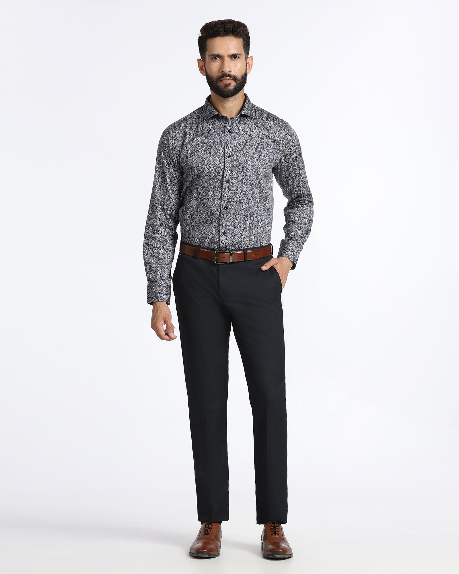 Navy Solid Trouser - Roku