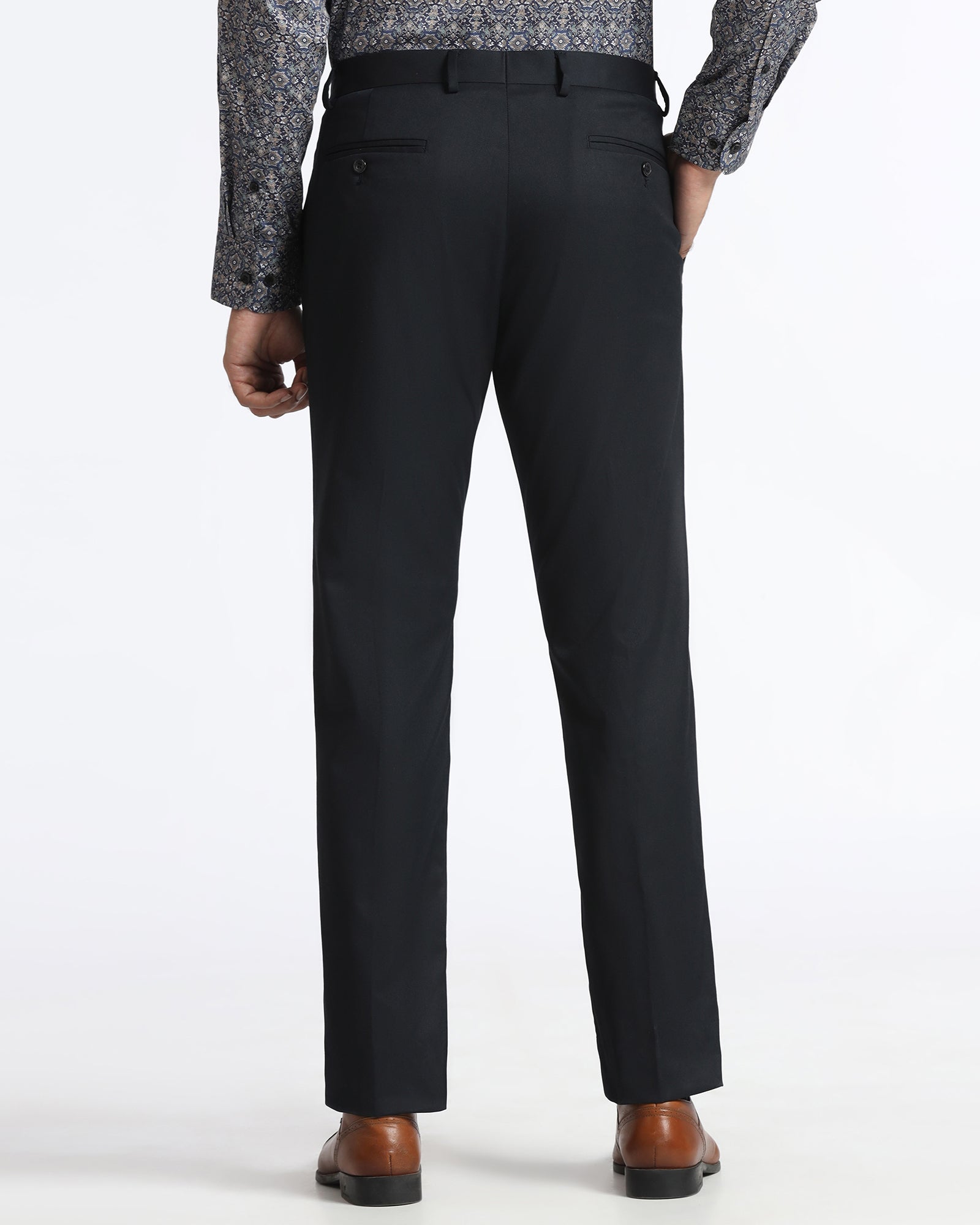 Navy Solid Trouser - Roku