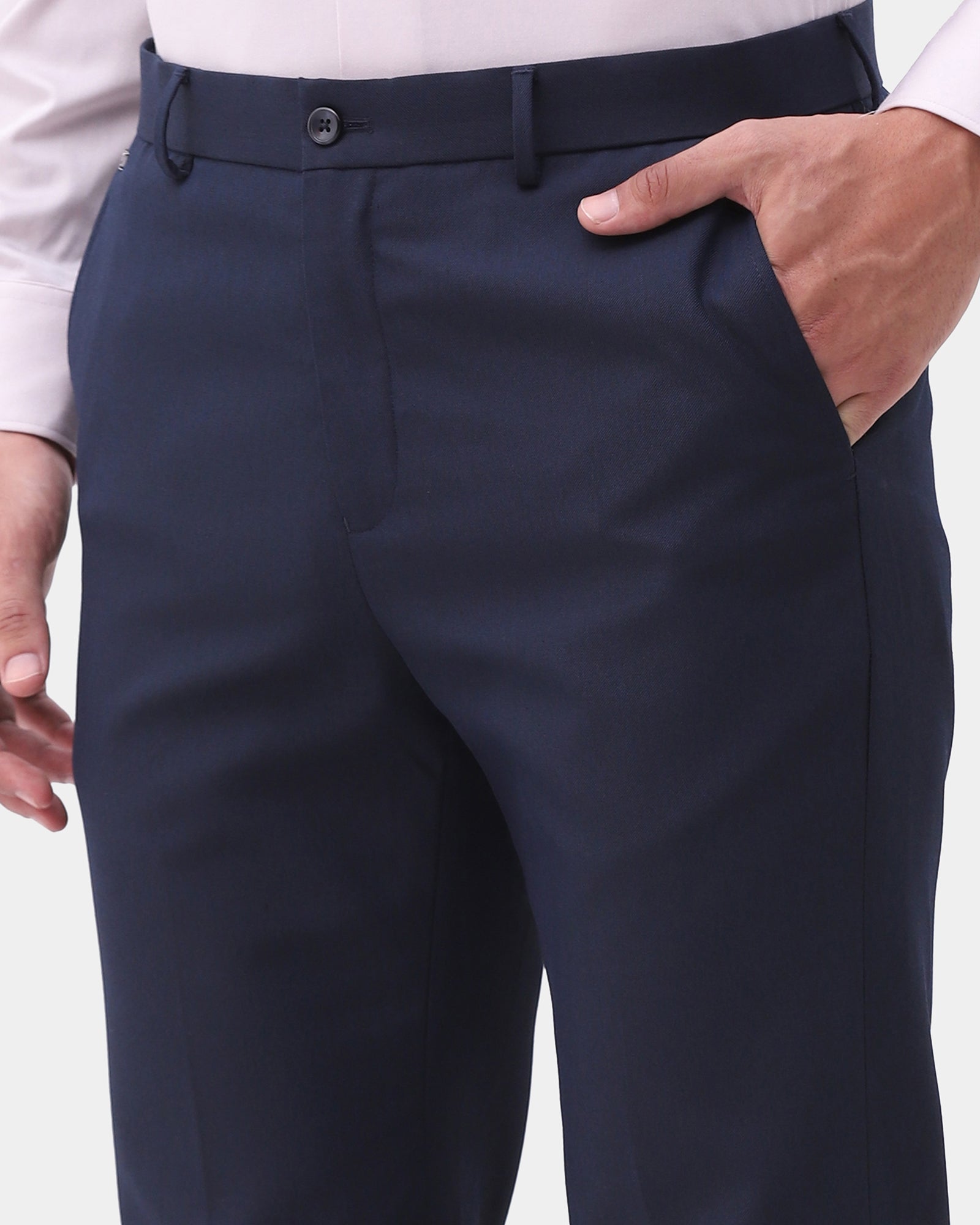 Navy Solid Trouser - Seoj