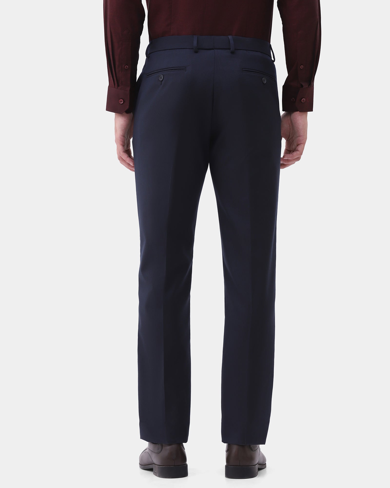 Navy Solid Trouser - Stafen