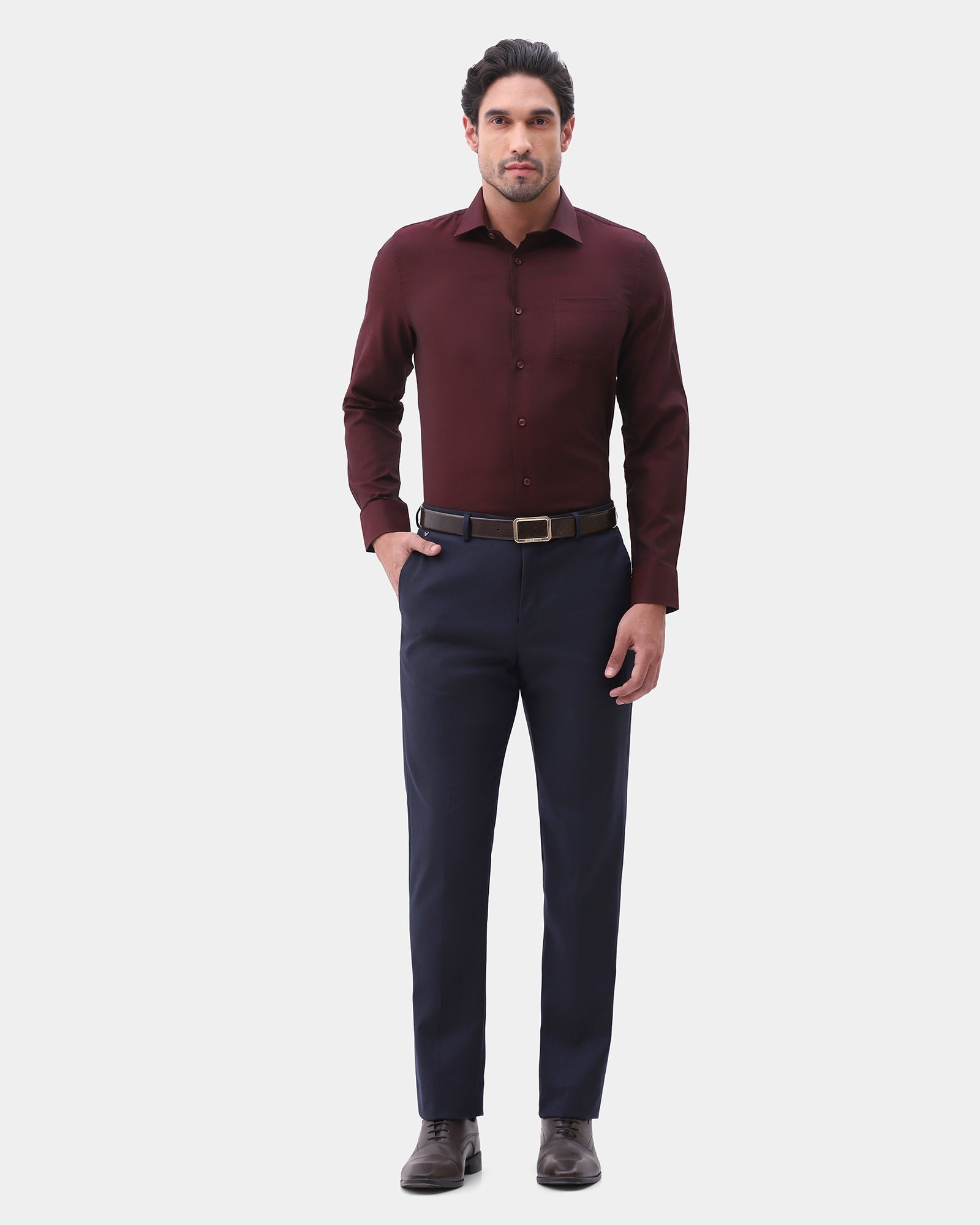 Navy Solid Trouser - Stafen