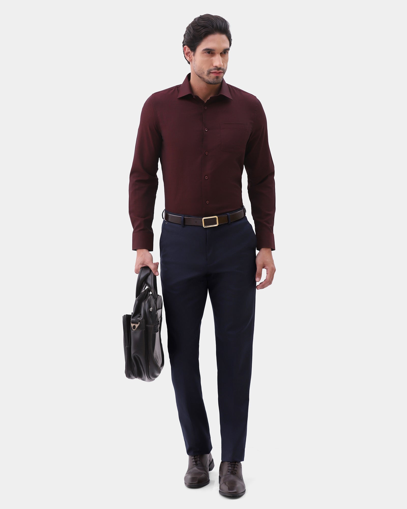 Navy Solid Trouser - Stafen