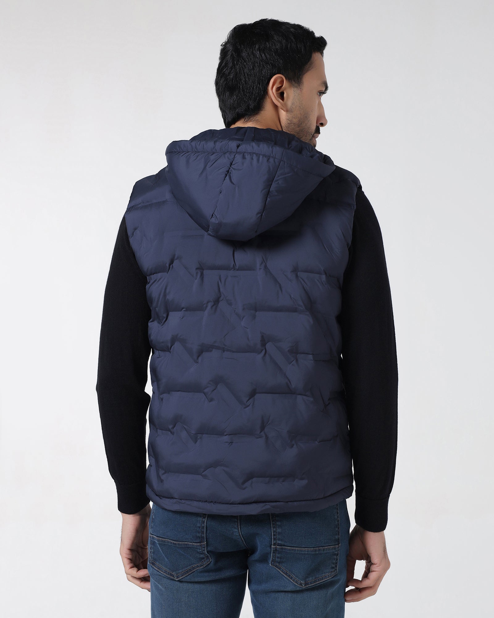 Navy Solid Zipper Jacket - Nebraska