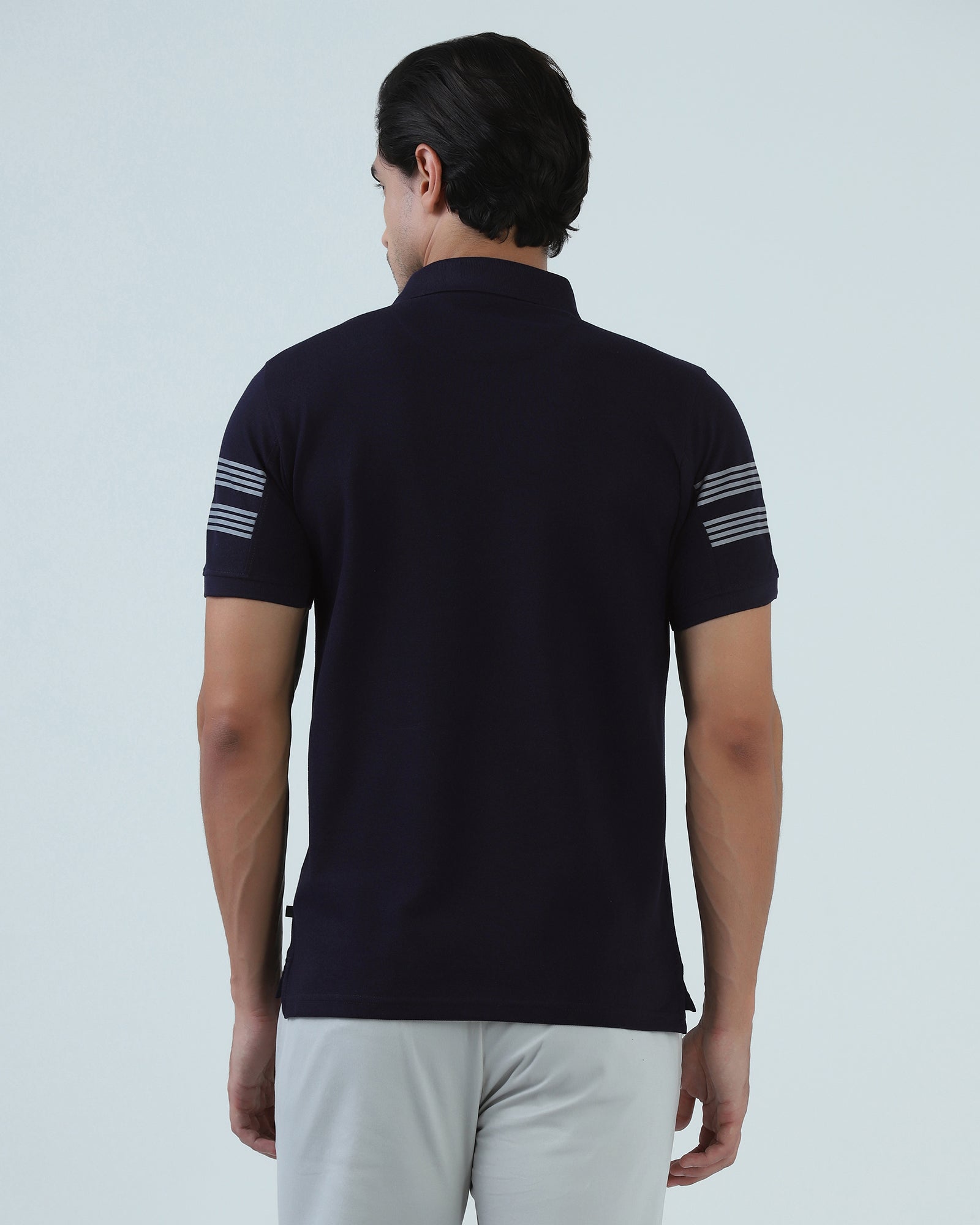 Navy Stripe Polo - Clint