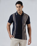 Navy Stripe Polo - Vert