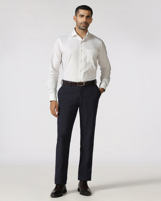 Navy Technowaist Solid Trouser - John
