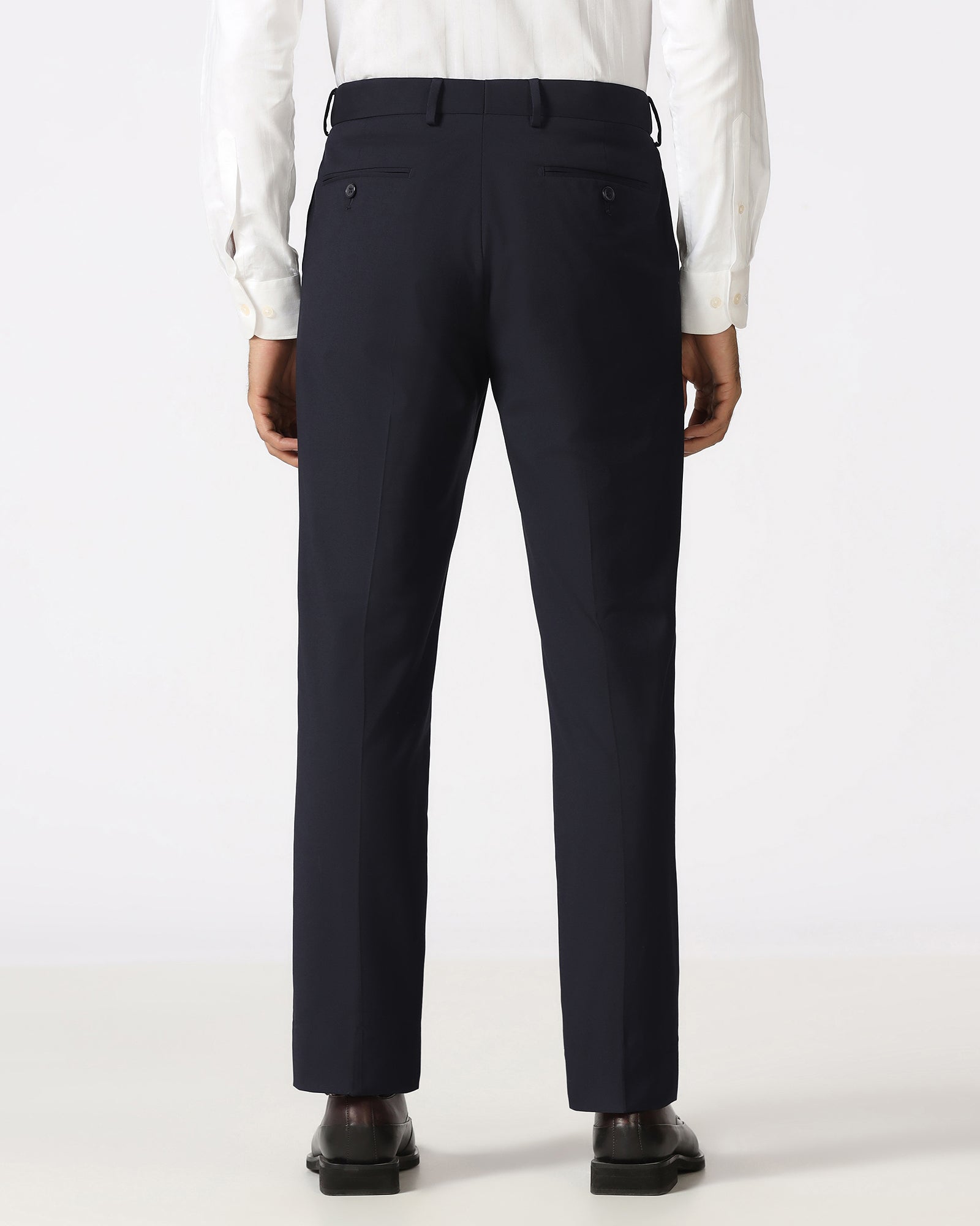 Navy Technowaist Solid Trouser - John