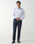 Navy Technowaist Textured Trouser - Hennessy