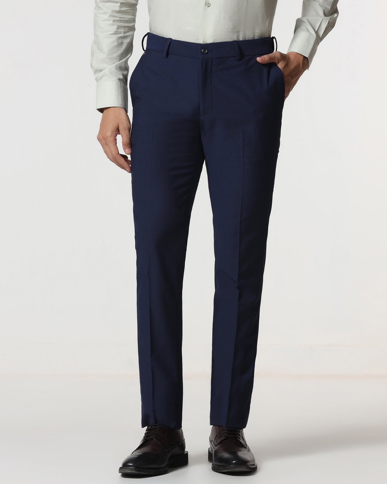Navy Technowaist Textured Trouser - Smirnoff