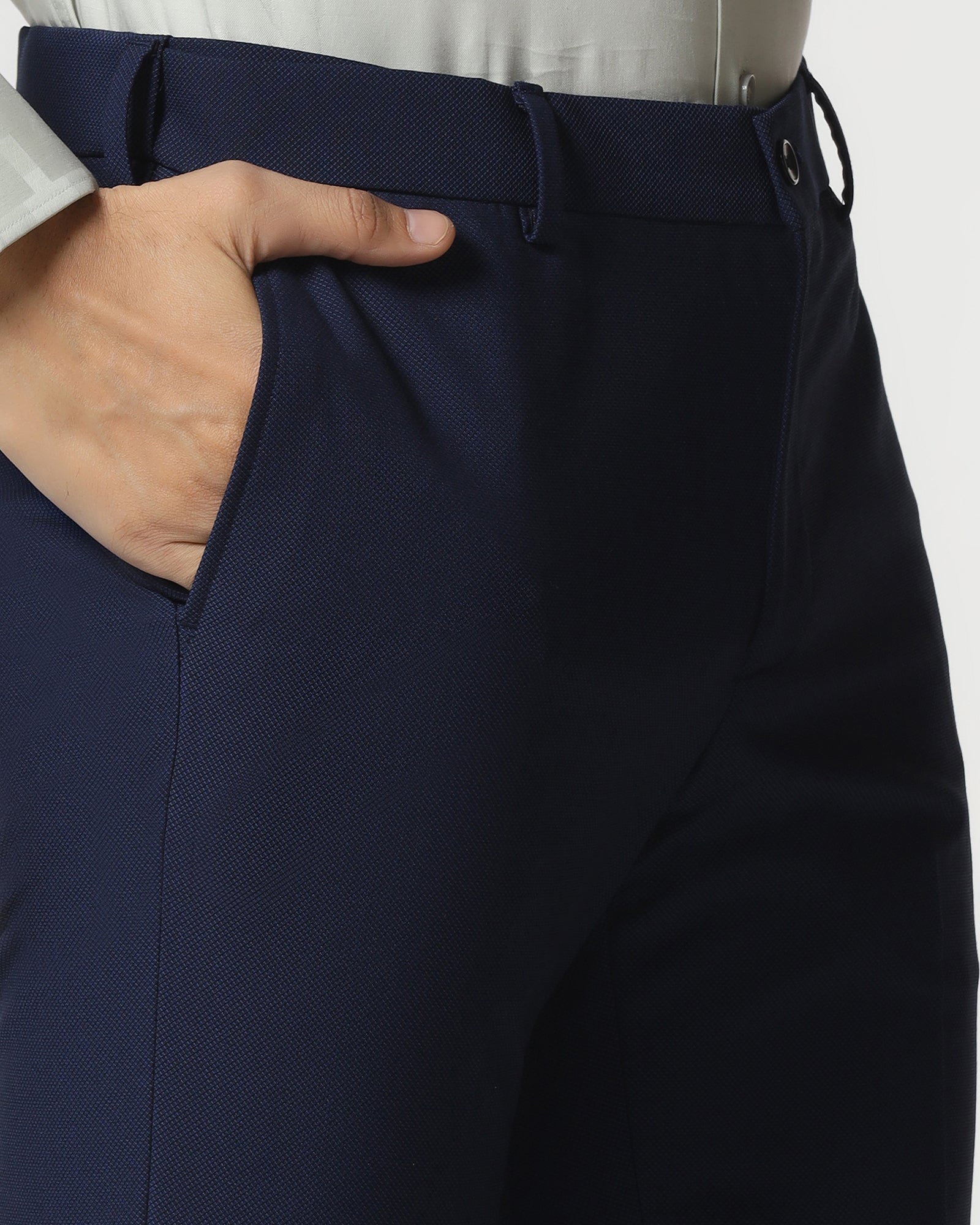 Navy Technowaist Textured Trouser - Smirnoff