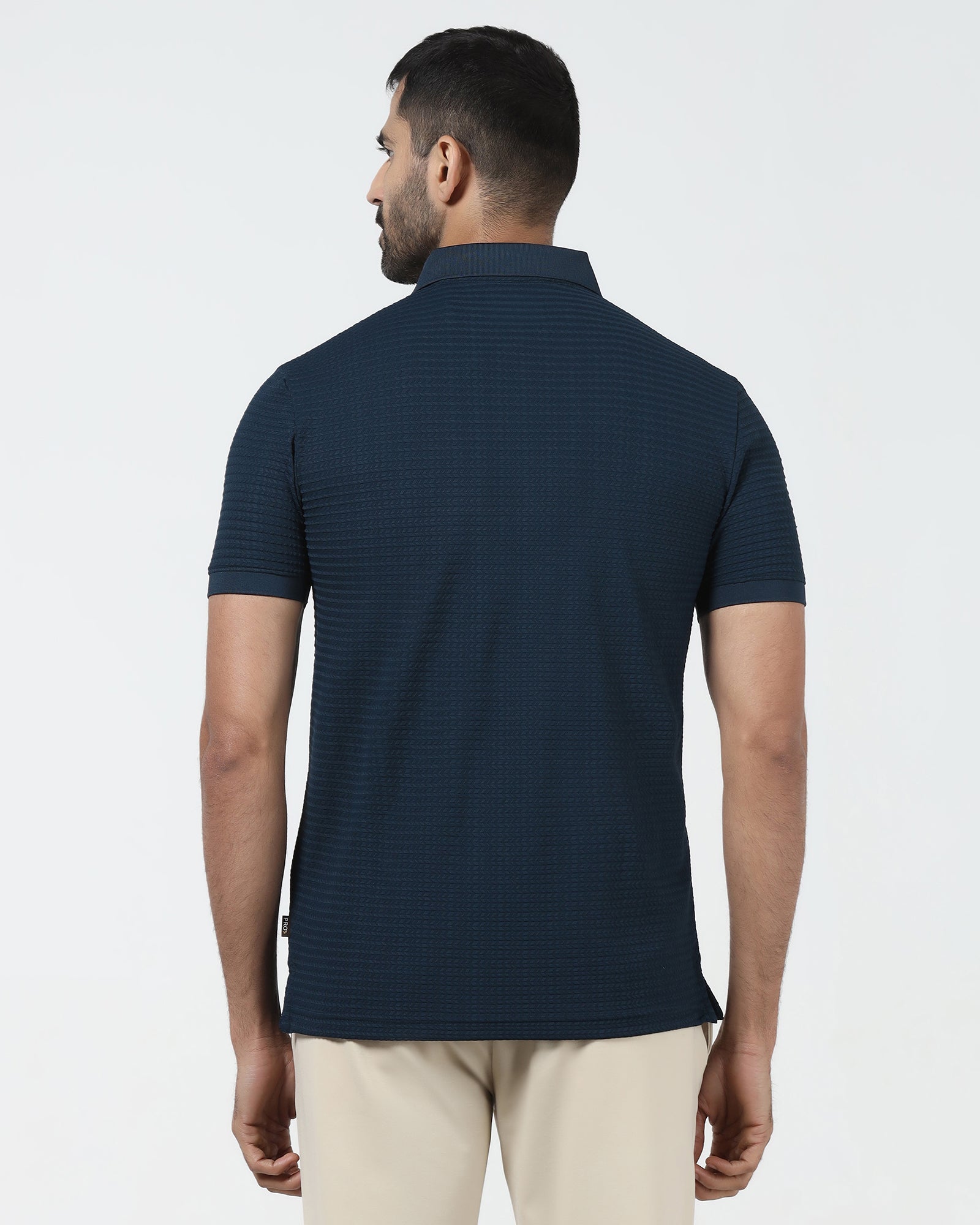 Navy TechPro Jacquard Polo - Holt