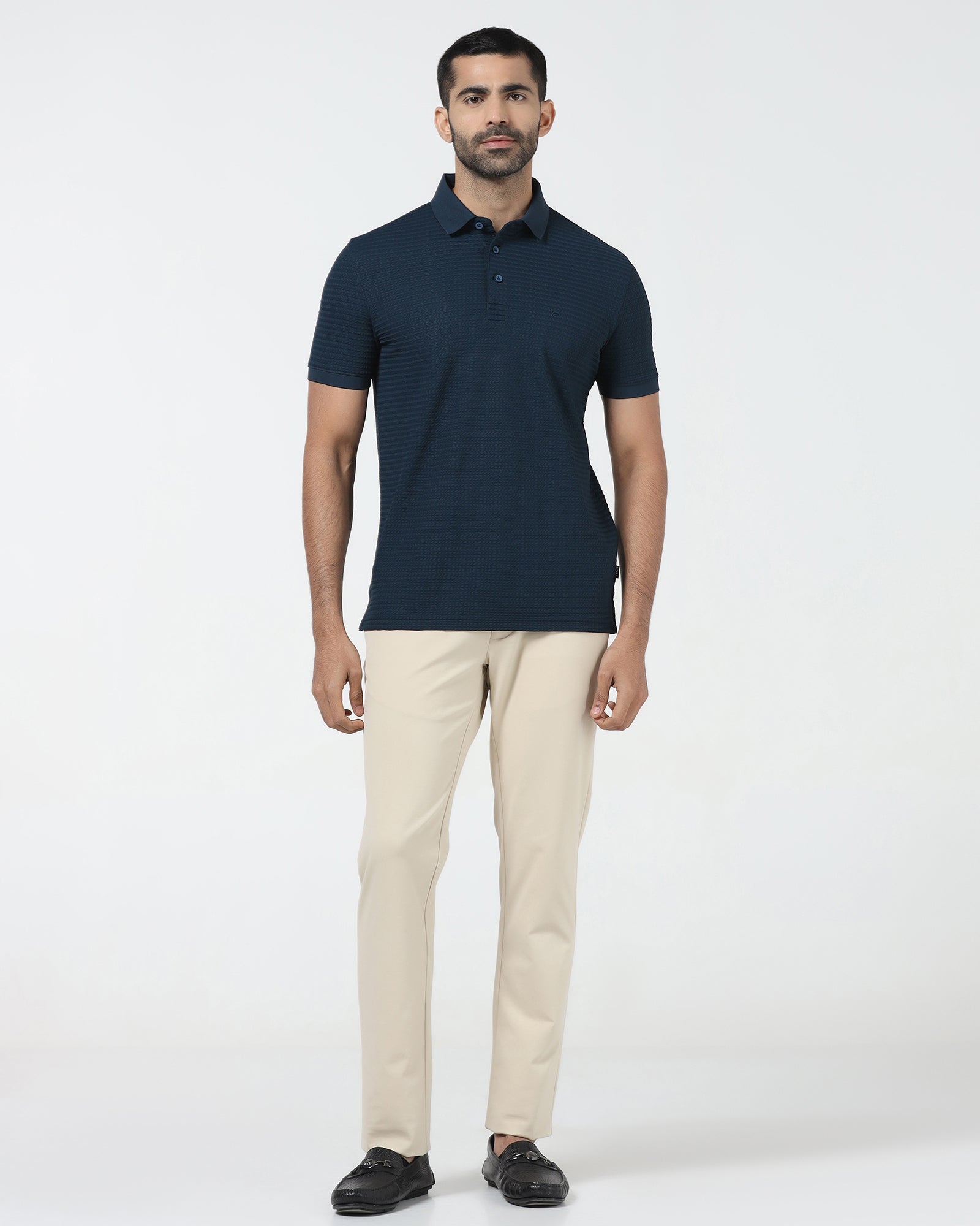 Navy TechPro Jacquard Polo - Holt