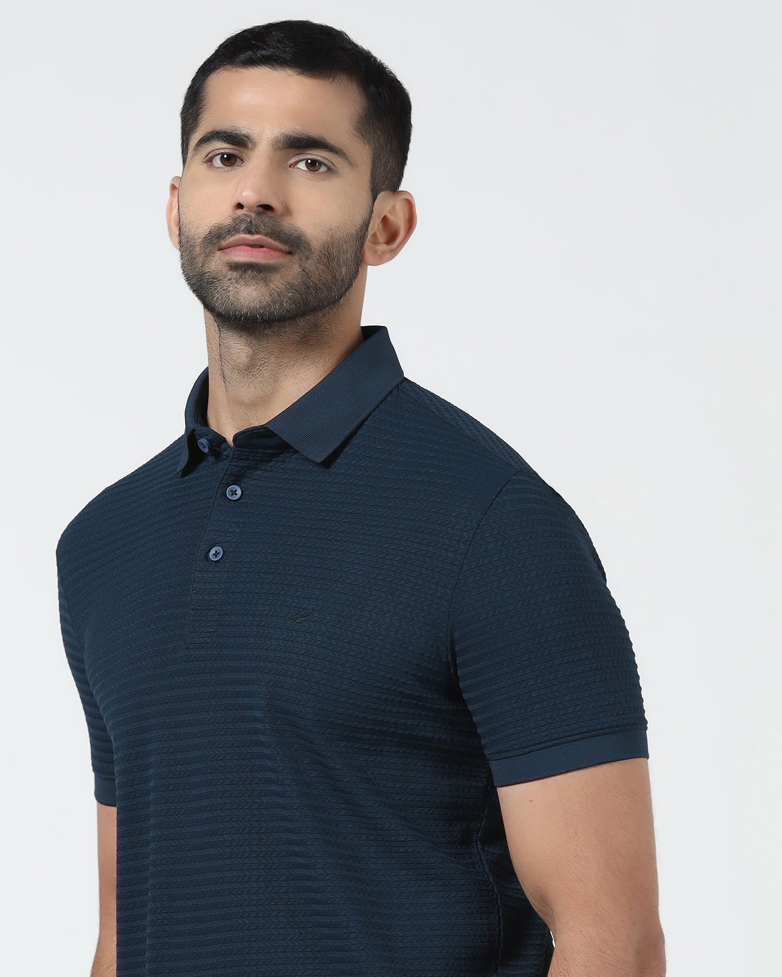 Navy TechPro Jacquard Polo - Holt