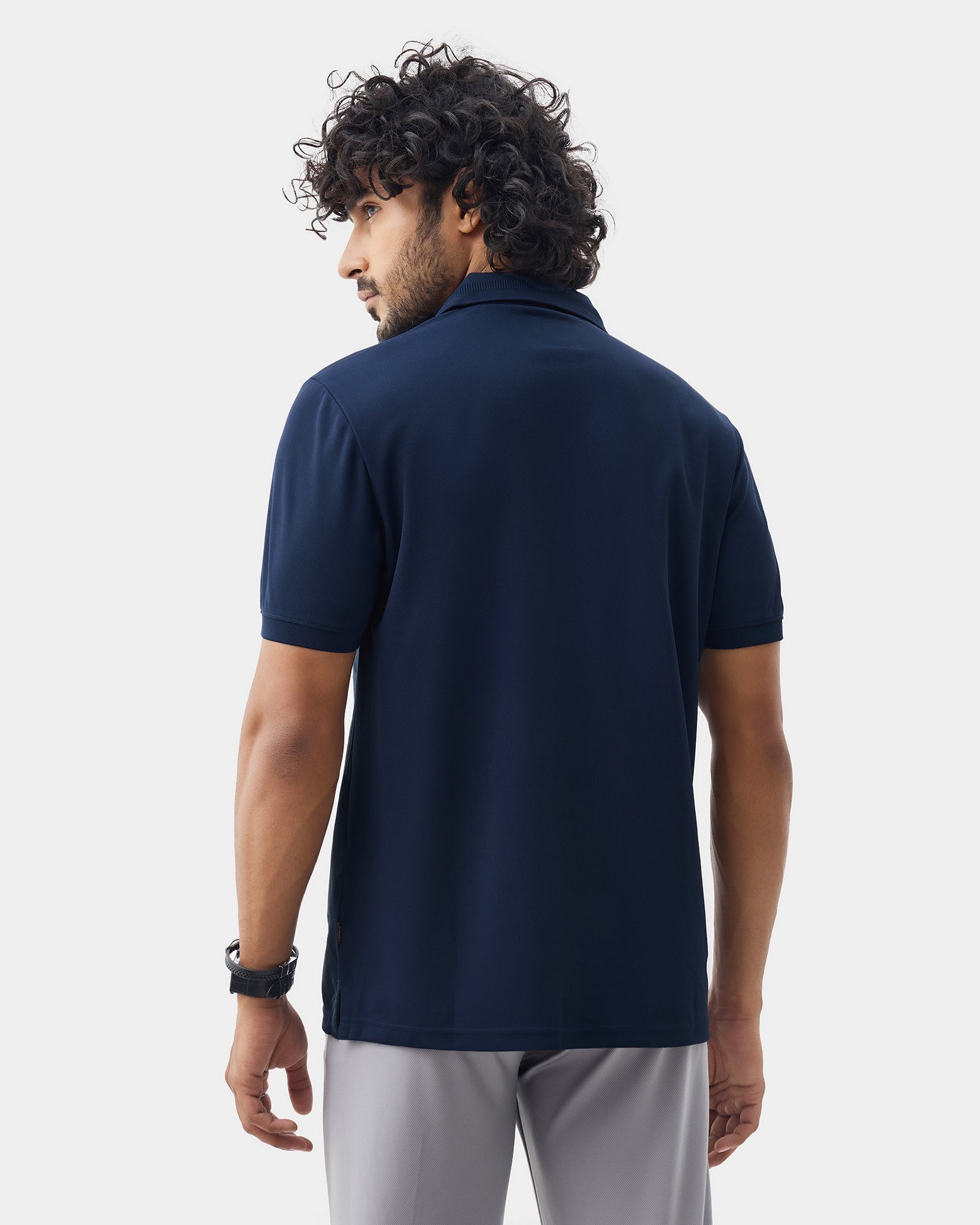 Navy TechPro Printed Polo - Himani
